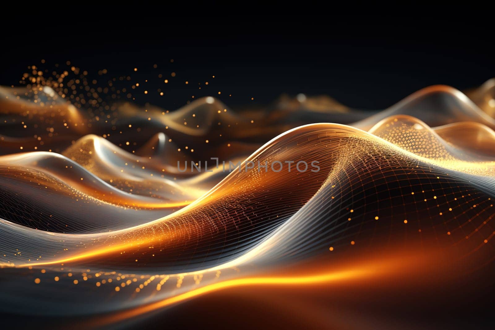 Abstract background, wave lines dynamic flowing light, data digital abstract technology, generative ai