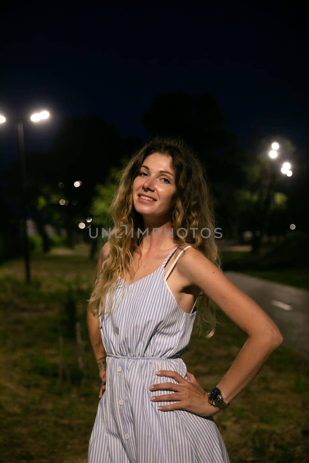 woman at night summer vacation walk trip by Simakov