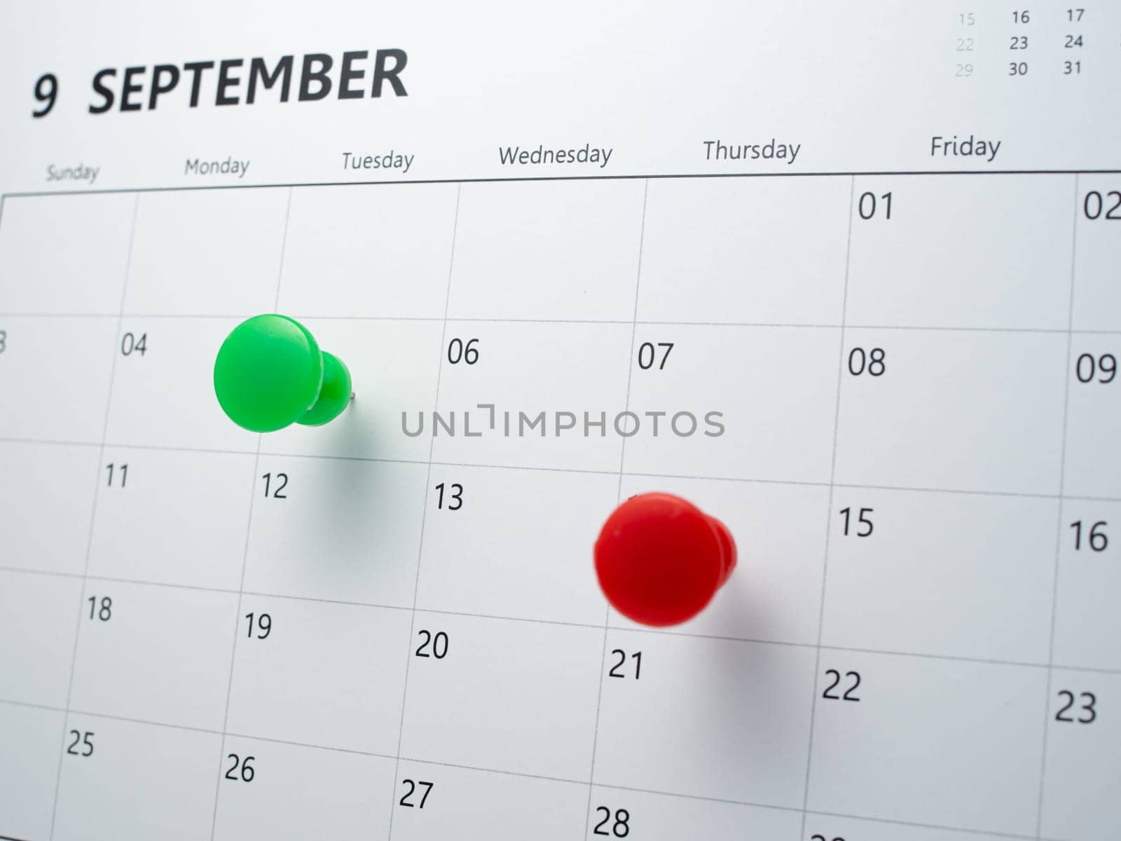 Pinning to the calendar It represents appointments, meeting reminders, planning for business meetings and travel planning concepts. by Unimages2527