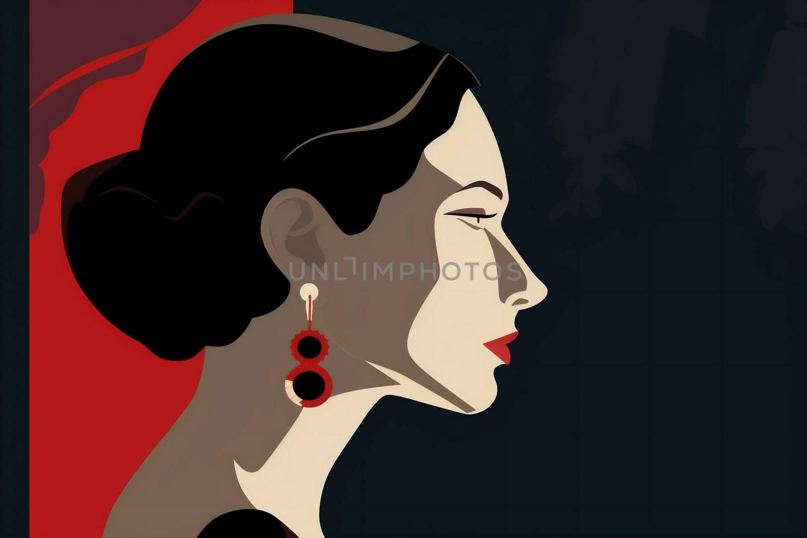 fashion woman background vintage female glamour elegance portrait red poster model person. Generative AI. by Vichizh
