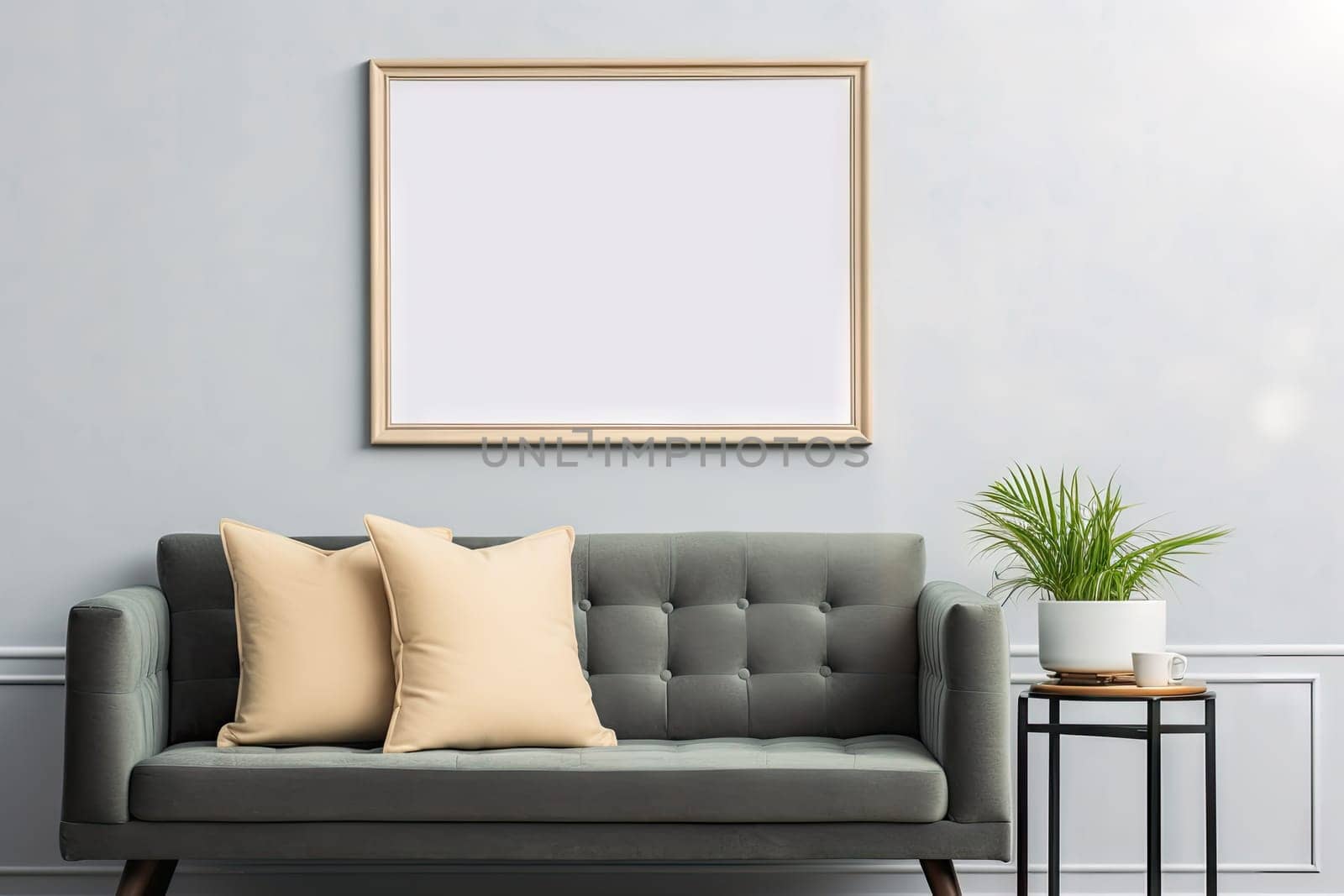 A simple frame to simulate a contemporary setting in a living room.by Generative AI..