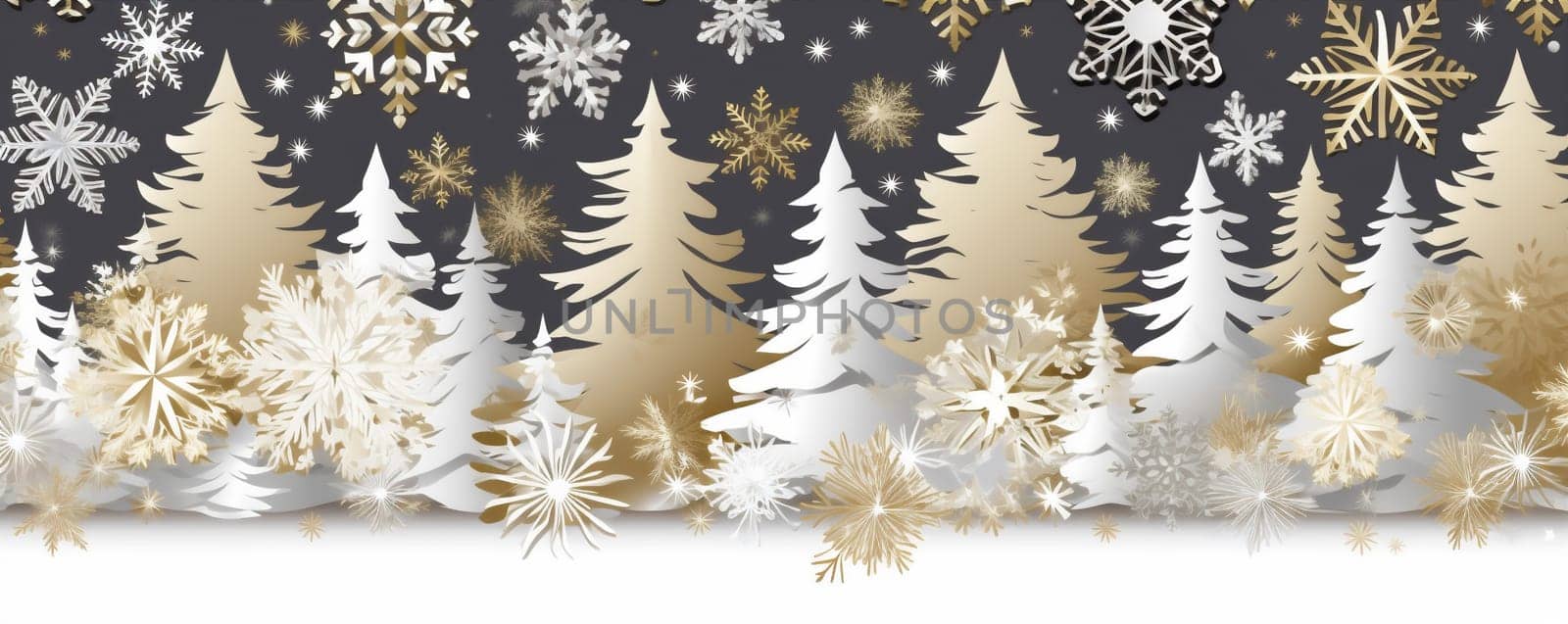 year silver magic decoration snow sparkle glow snowflake new bright winter holiday gold ornament white bokeh tree christmas happy background abstract. Generative AI.