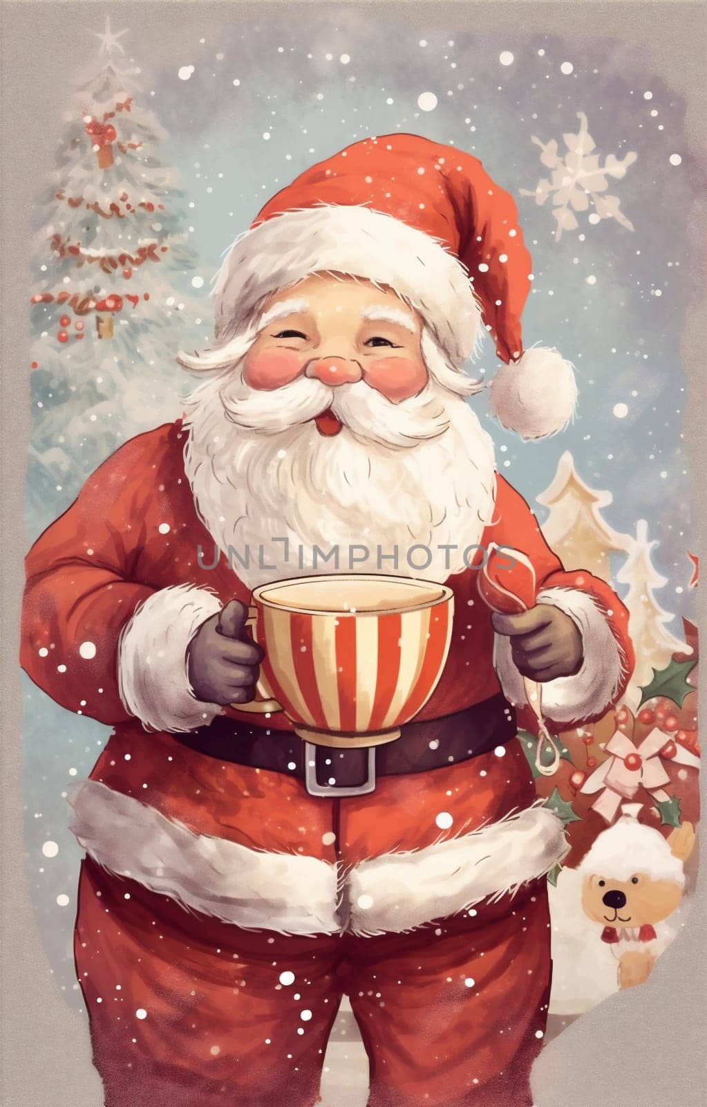 claus man cute holiday santa mug merry home christmas life male. Generative AI. by Vichizh