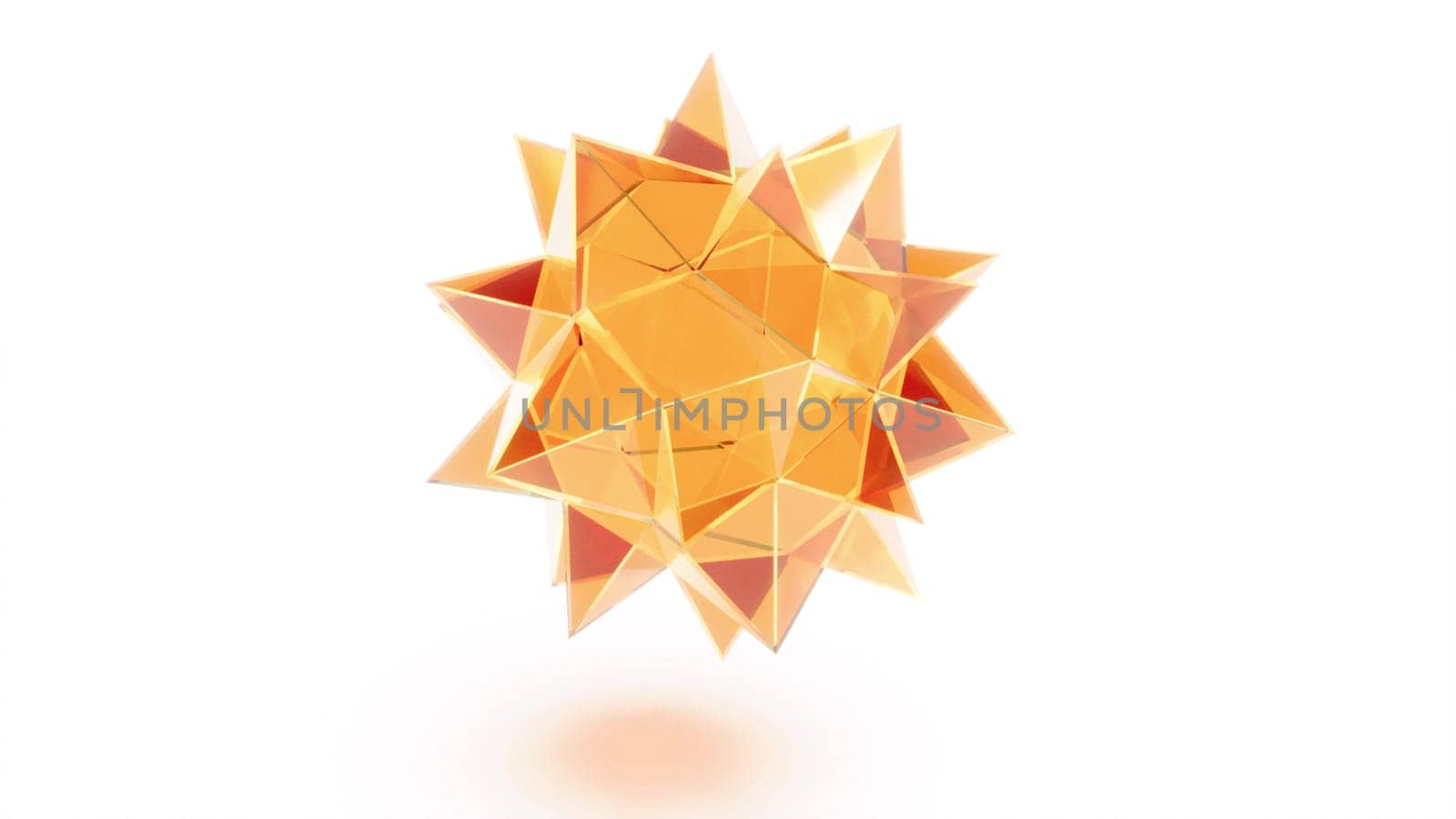 Color glass star on white 3d render