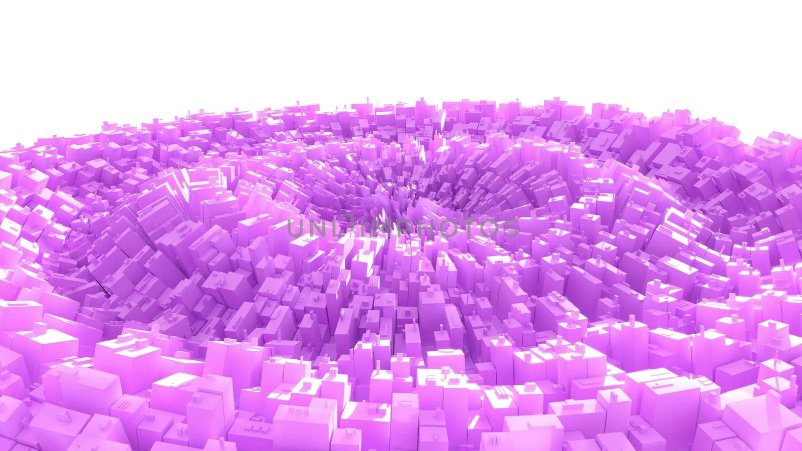 Wave of pink boxes intro 3d render by Zozulinskyi