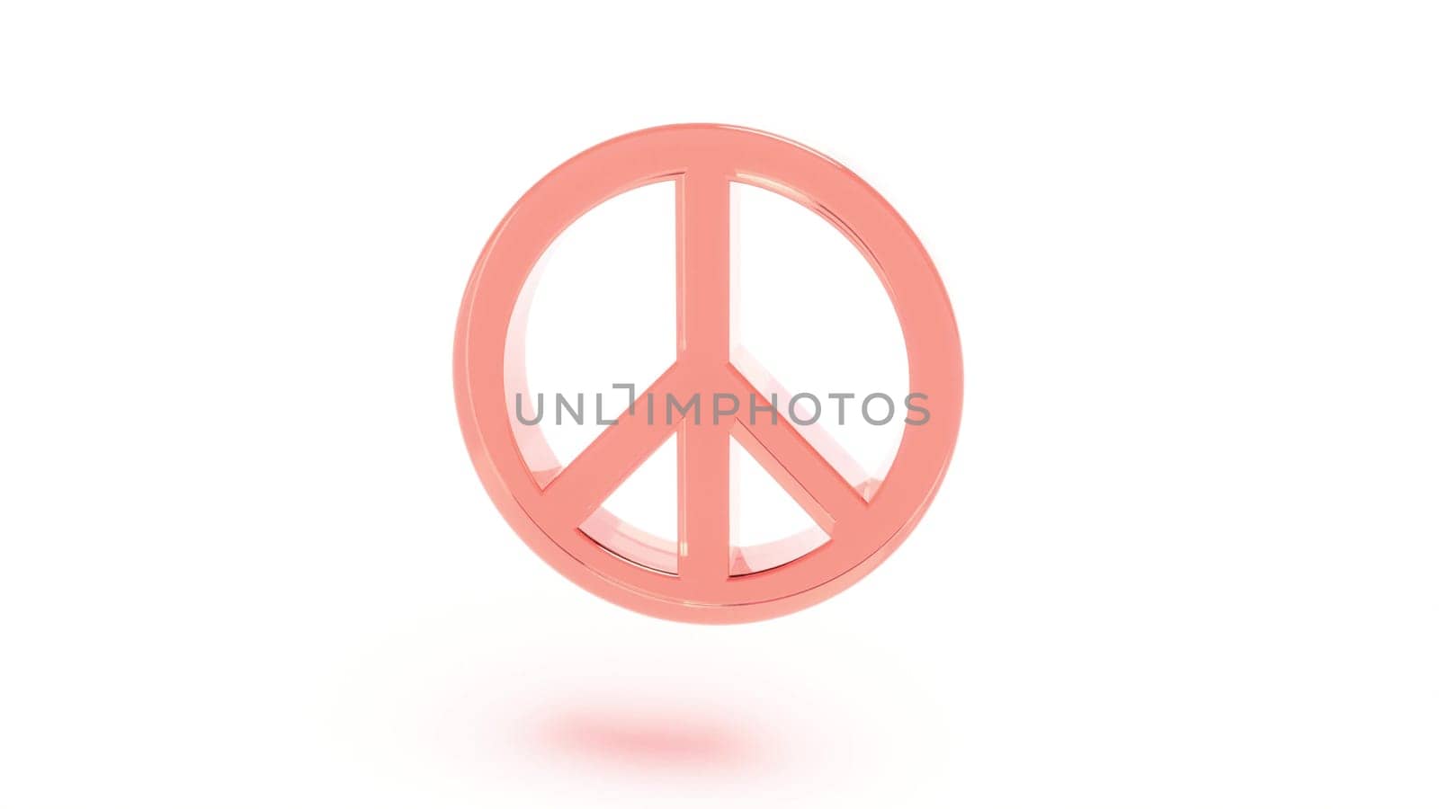Sign peace change the colors intro 3d render