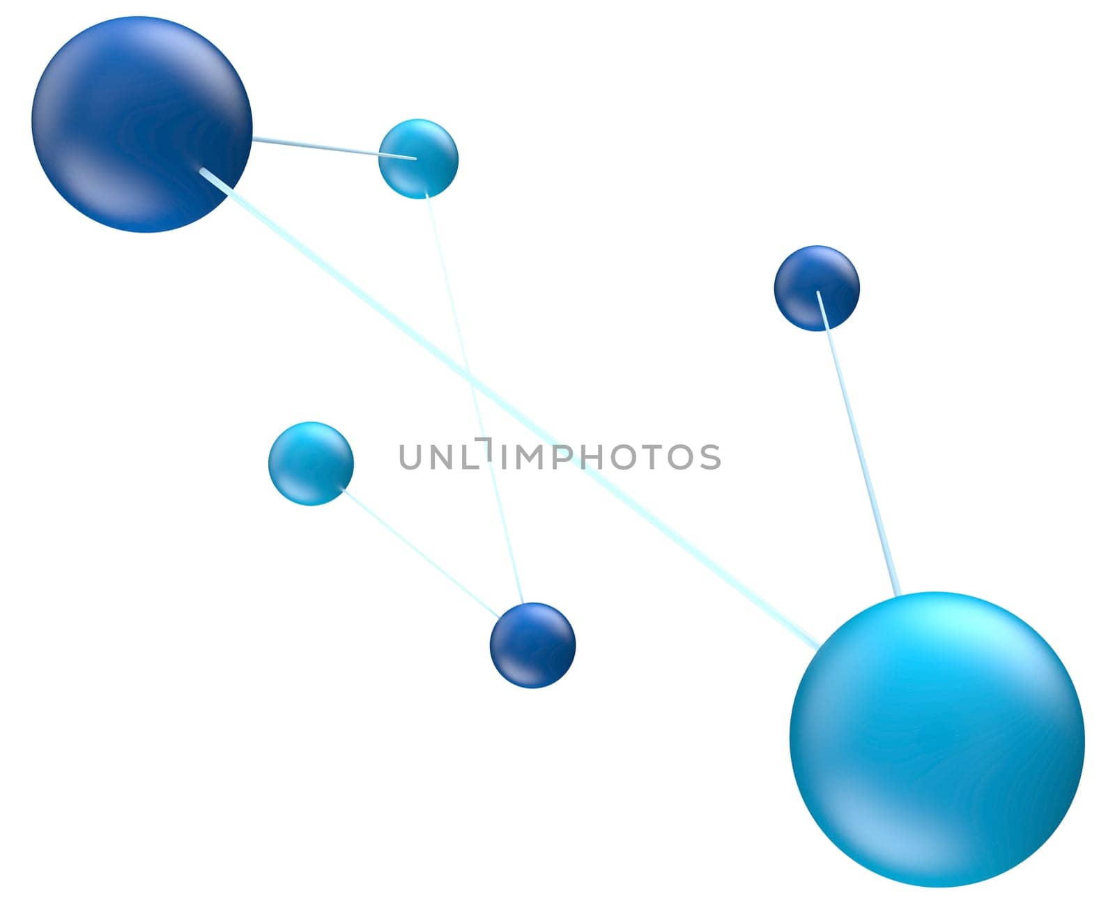 Molecular Structure with Connections atoms on white background. by ImagesRouges