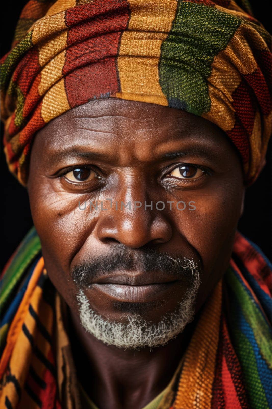 colorful portrait of african man , AI Generated by Desperada