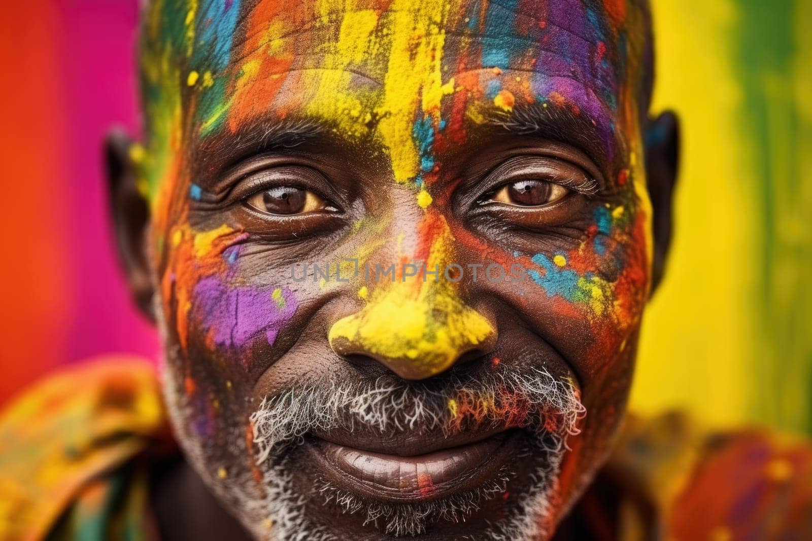 Black history month. colorful portrait of african man on vivid background, AI Generated
