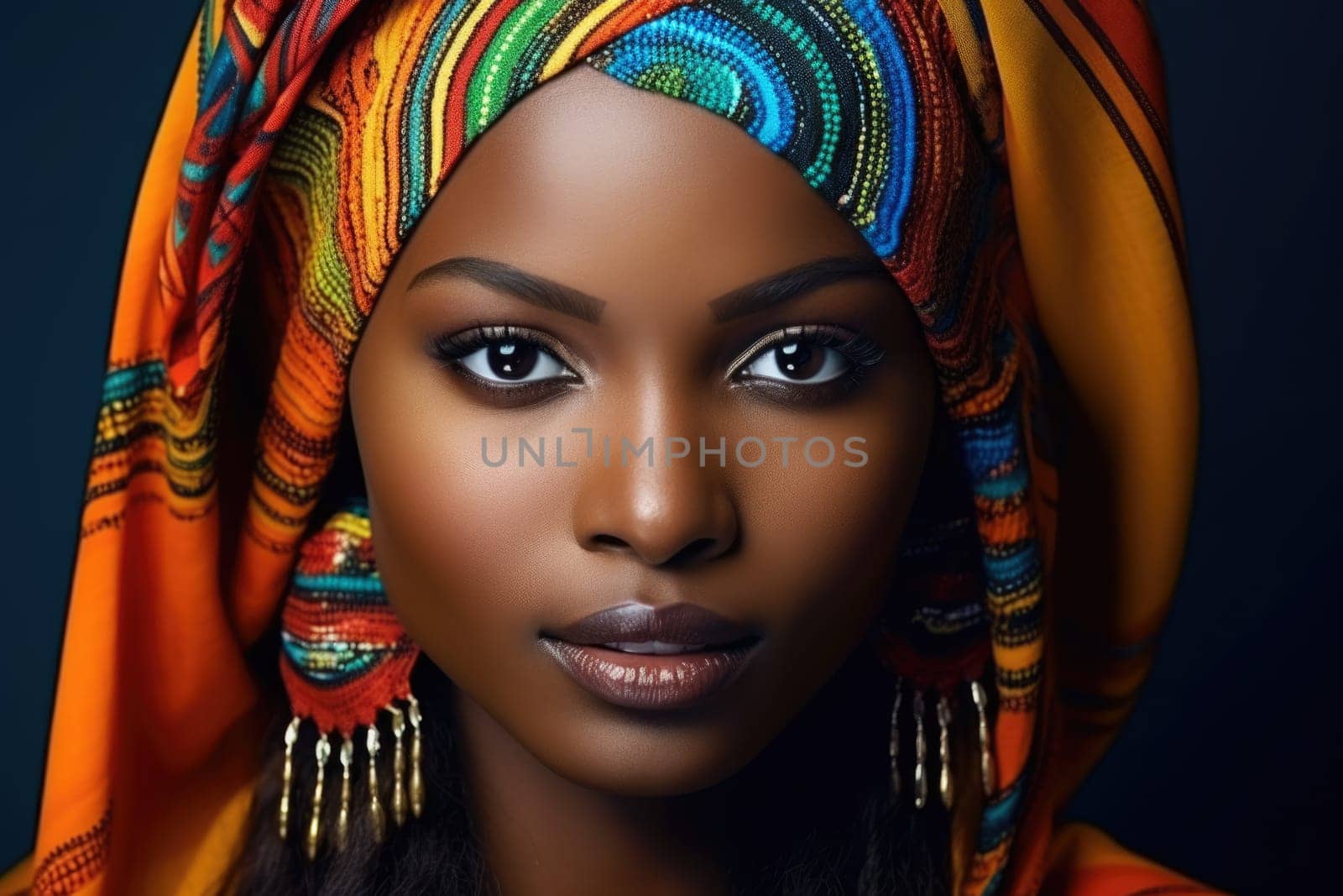 Black history month. colorful portrait of african woman on vivid background, AI Generated
