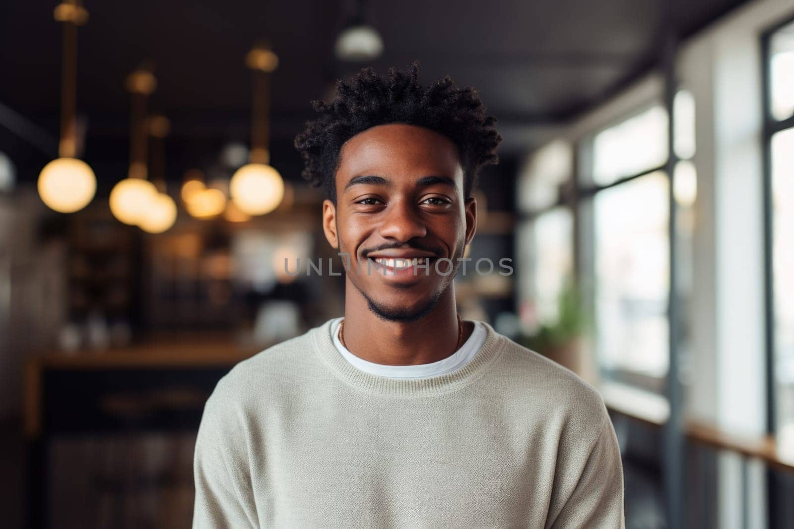 Black history month. Portrait of black confident man with copy space. AI Generated
