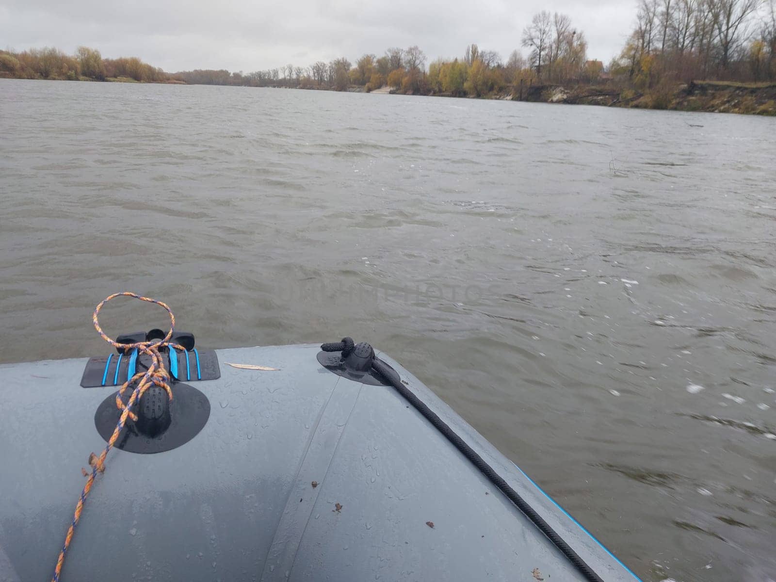 Boat trip on the autumn river by architectphd