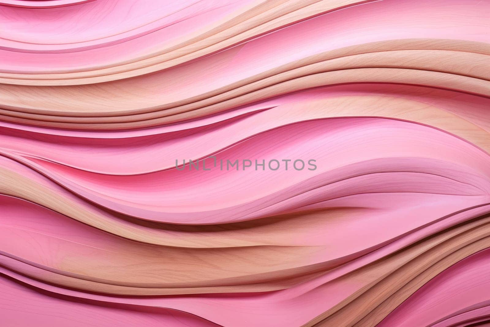 Abstract, wavy, pink background with wood texture. by Yurich32