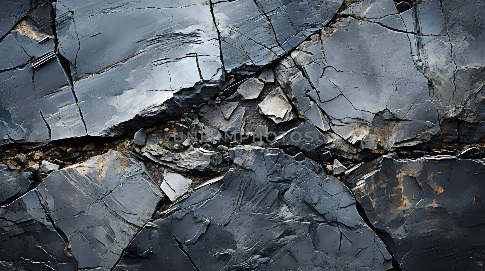 fractured dark stone stone background - AI generative