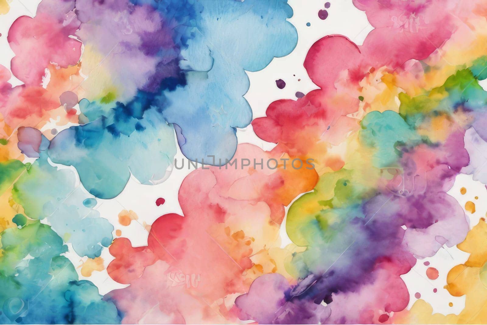 Abstract watercolor background in rainbow colors.