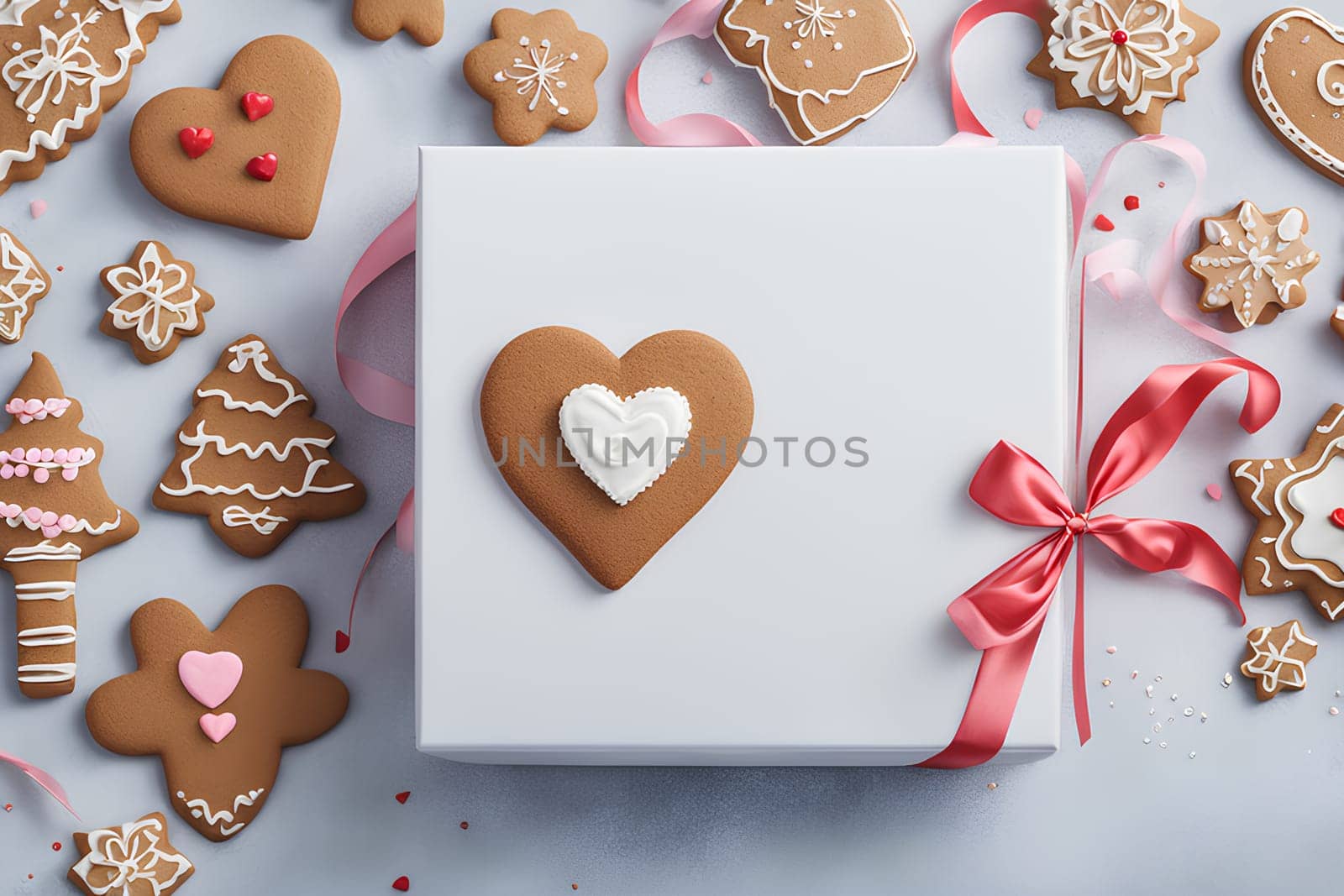 Gingerbread in the shape of a heart for Valentine's Day