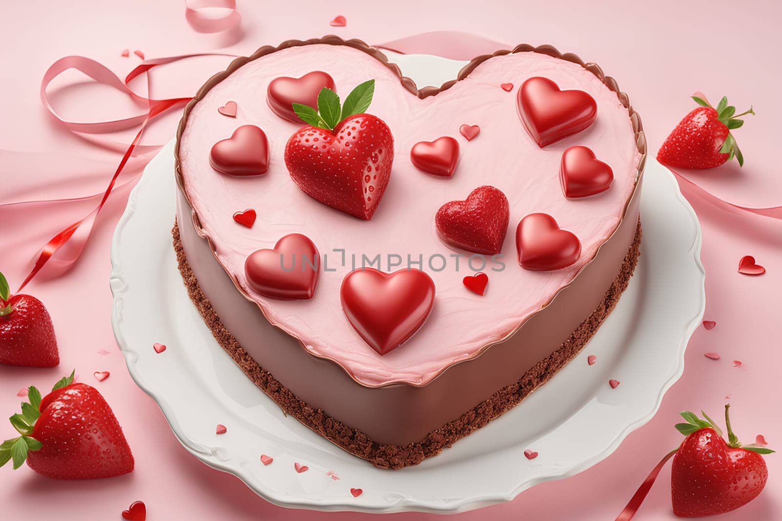 Heart-shaped mousse cake for Valentine's Day. by Annu1tochka