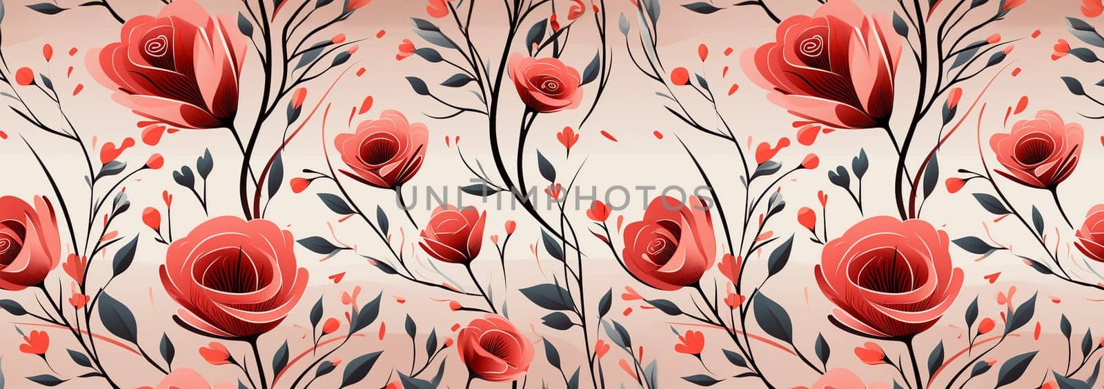 Pastel colored rose pattern background. Seamless pattern floral beautiful pink pastel Rose flowers vintage abstract background.pink illustration hand drawing dry watercolor.for fabric textile design or Product packaging Valentine