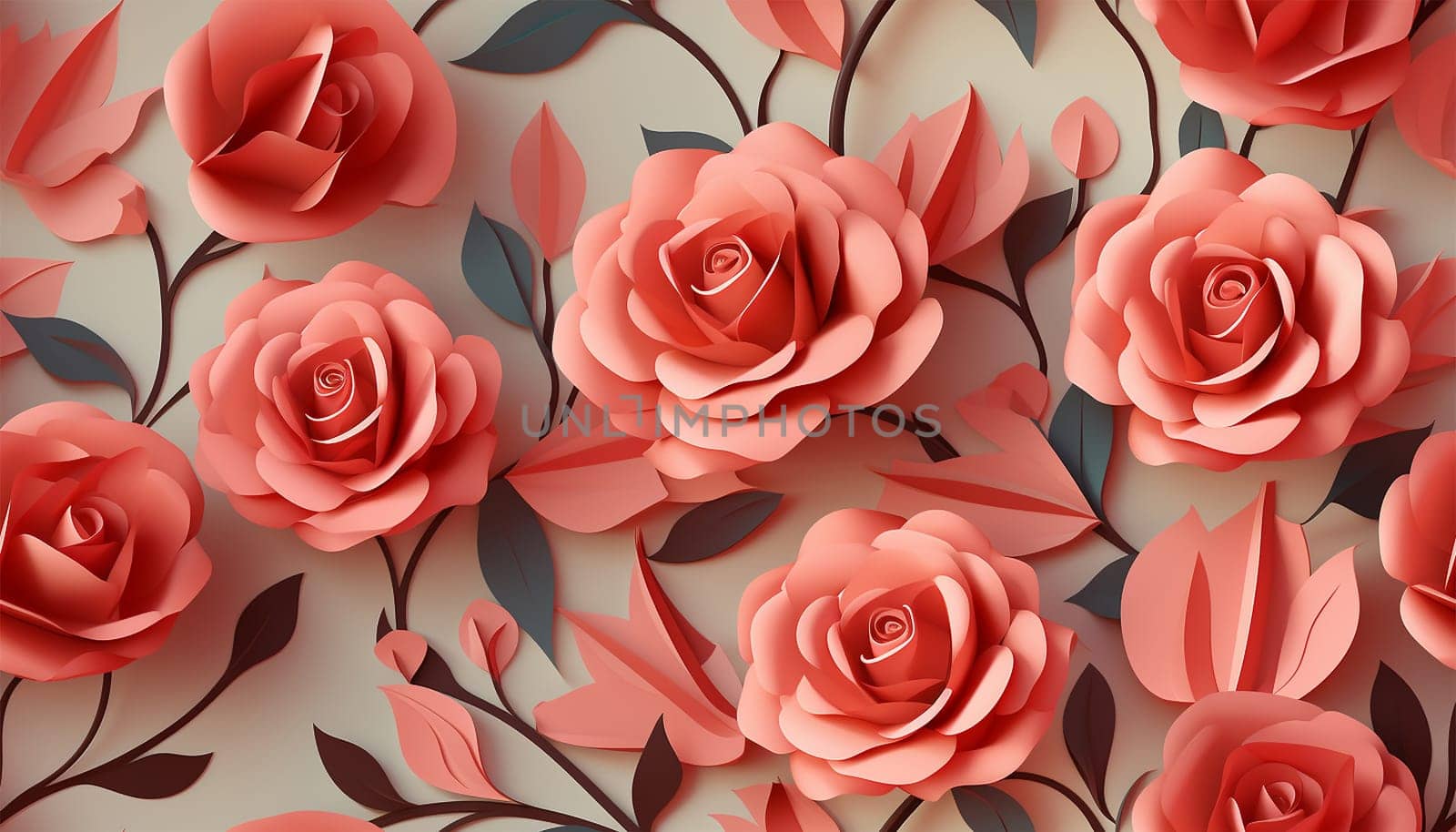 Pastel colored rose pattern background. Seamless pattern floral beautiful pink pastel Rose flowers vintage abstract background.pink illustration hand drawing dry watercolor.for fabric textile design or Product packaging by Annebel146
