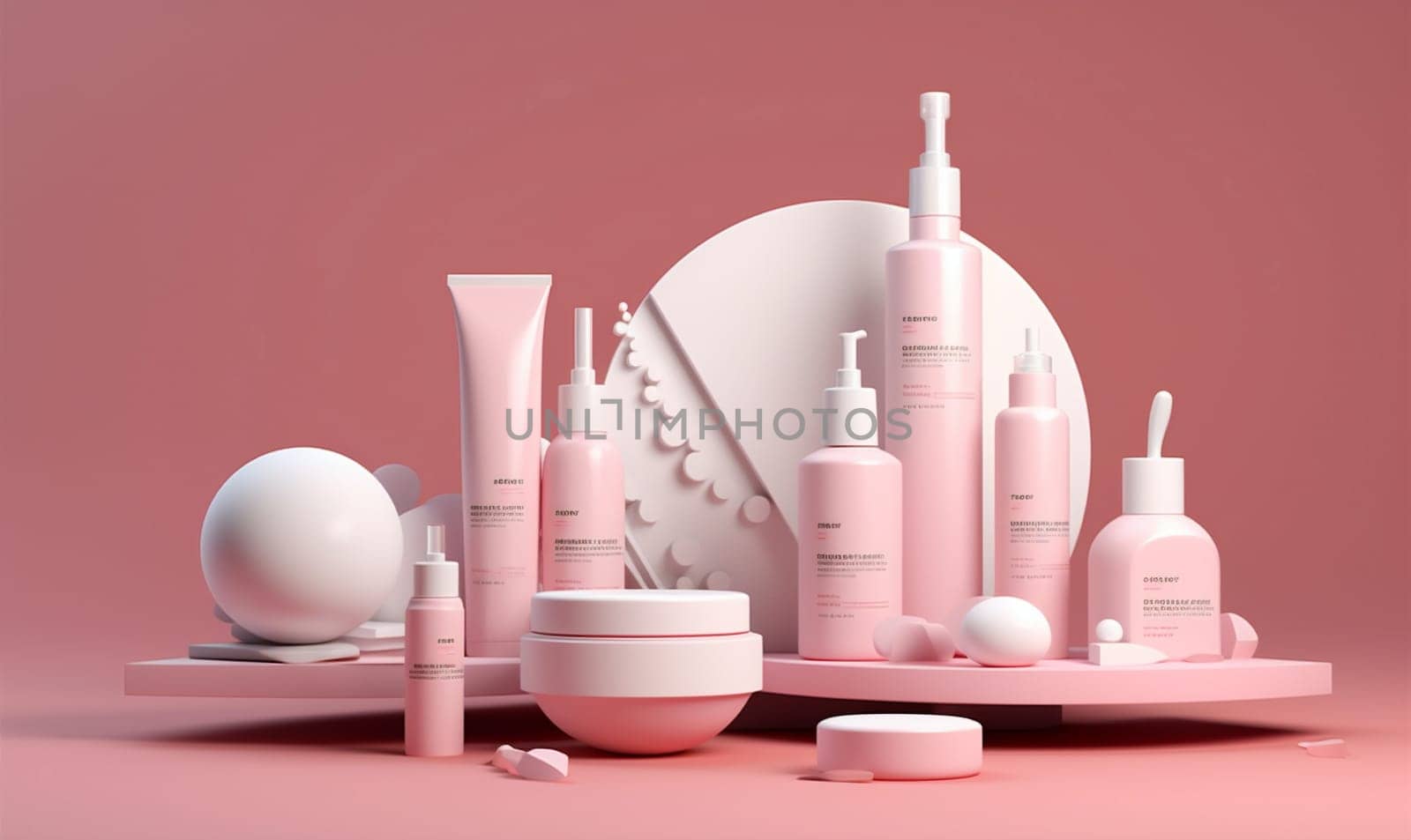 cosmetology bottle body treatment care layout health copy natural pink space soap pastel beauty lotion cosmetic shower care cream background skin collagen product. Generative AI.