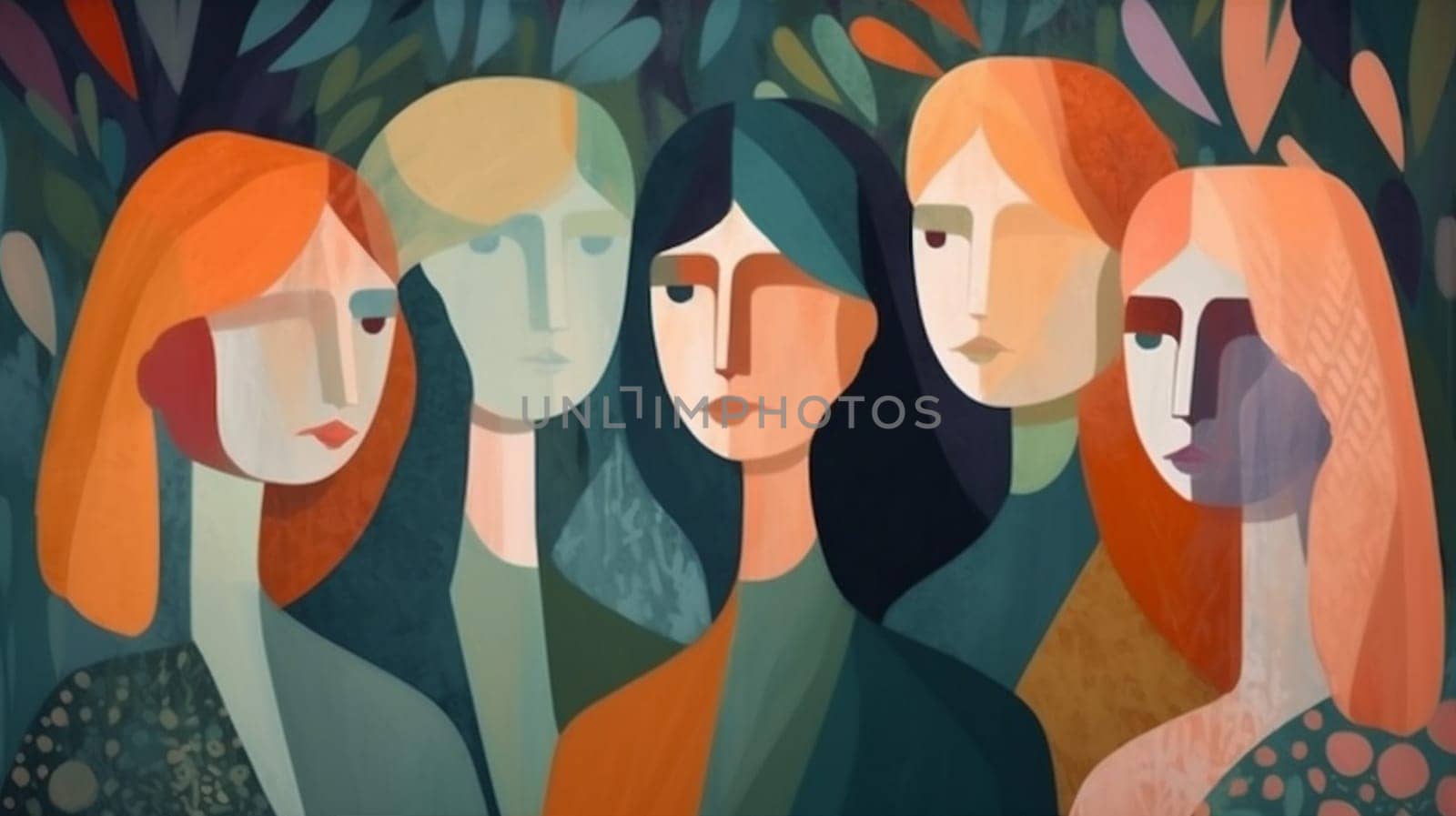 woman face empowerment person international female together solidarity day equality silhouette crowd portrait women's diversity social adult lifestyle society young girl group. Generative AI.
