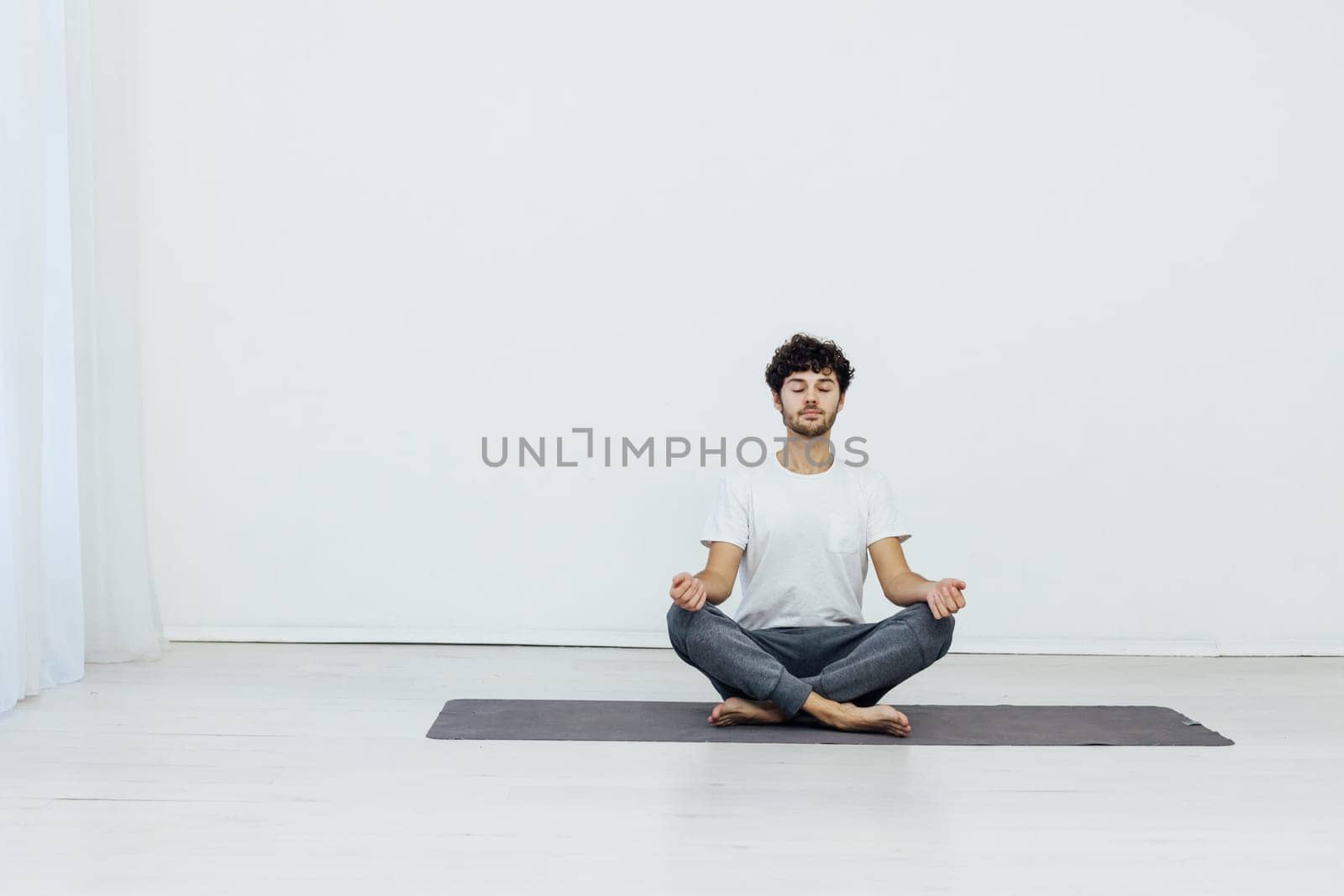 lotus pose asana practice yoga meditation relaxation workout by Simakov