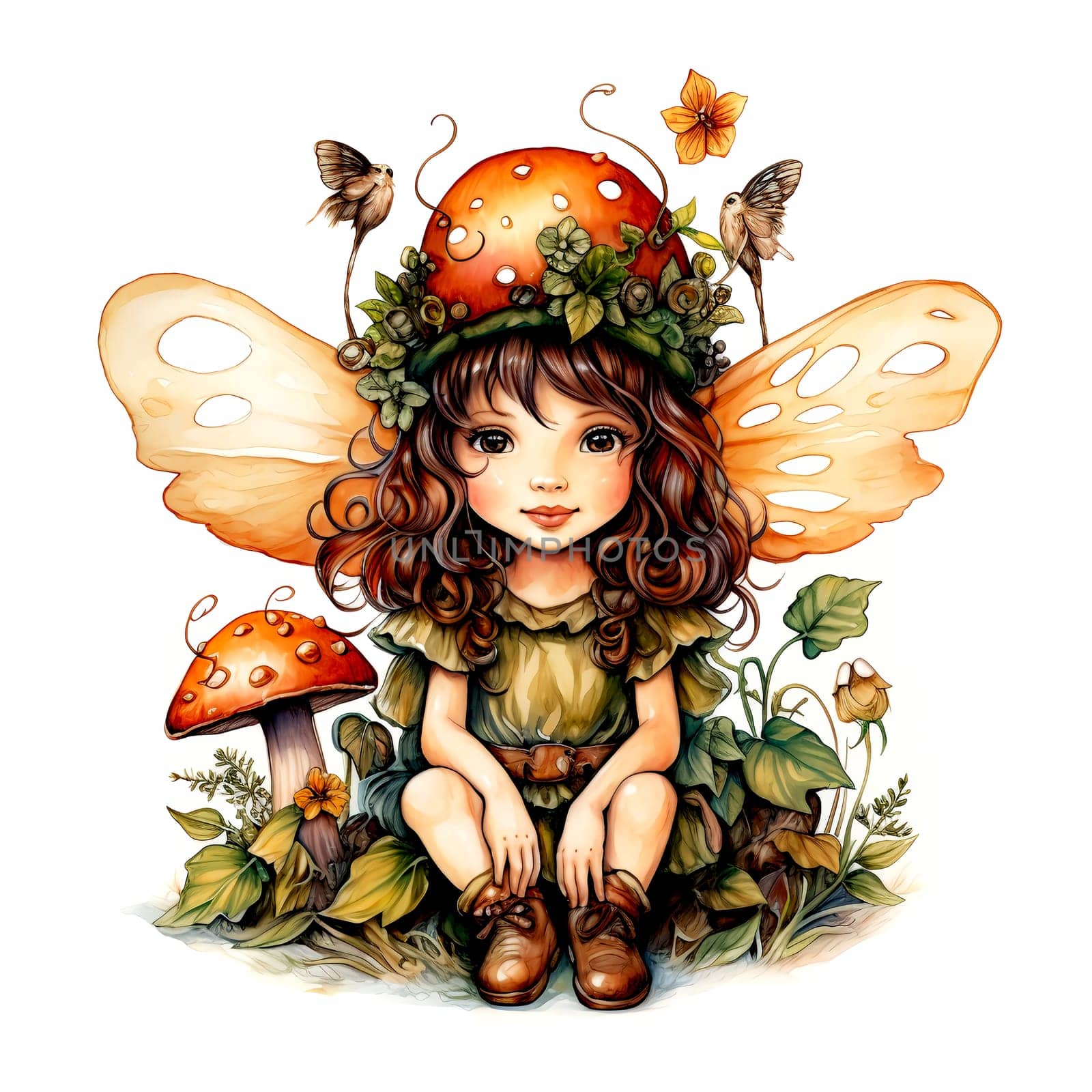 Watercolor Magical Fairies. Fantasy Clipart.  Sublimation Watercolour