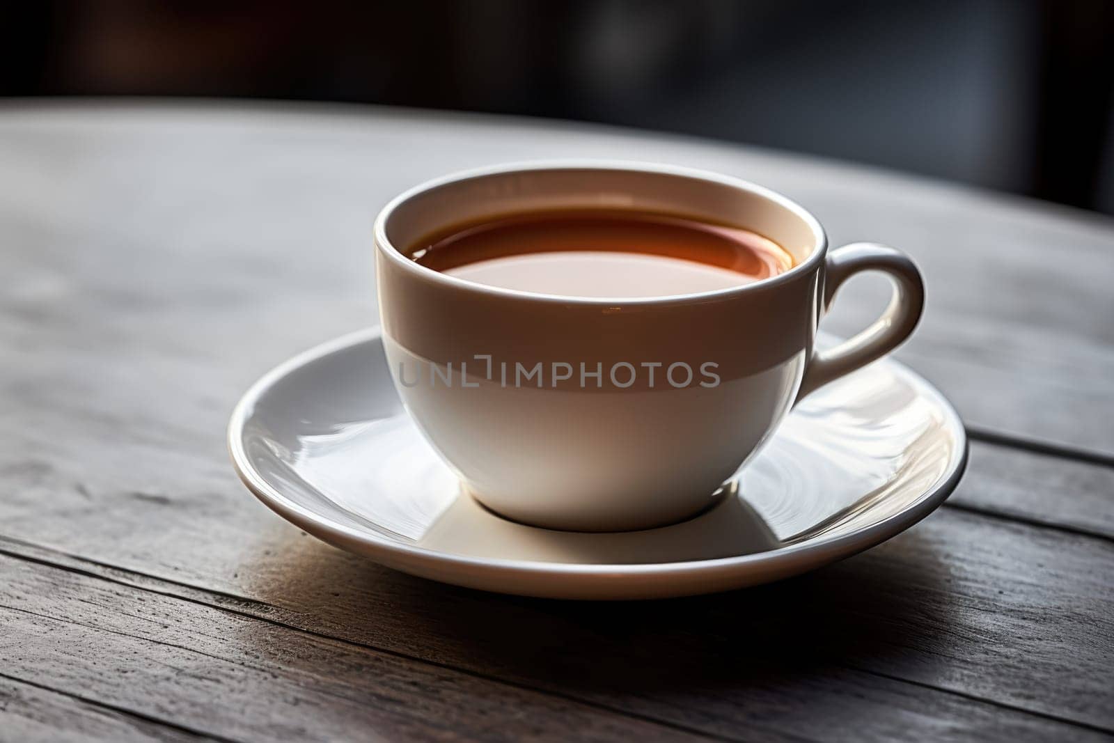 cup of hot aromatic tea on wooden background. AI Generated