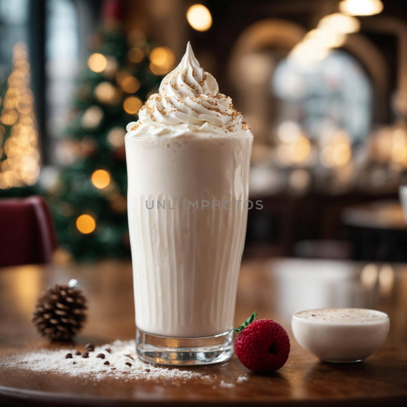 a beautiful glass with a white milkshake by Севостьянов