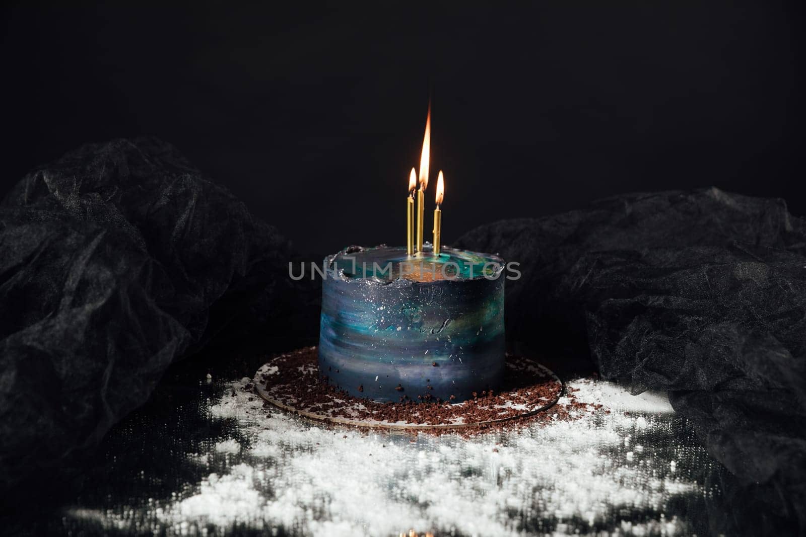 Blue Holiday Dessert Cake For Birthday Party by Simakov