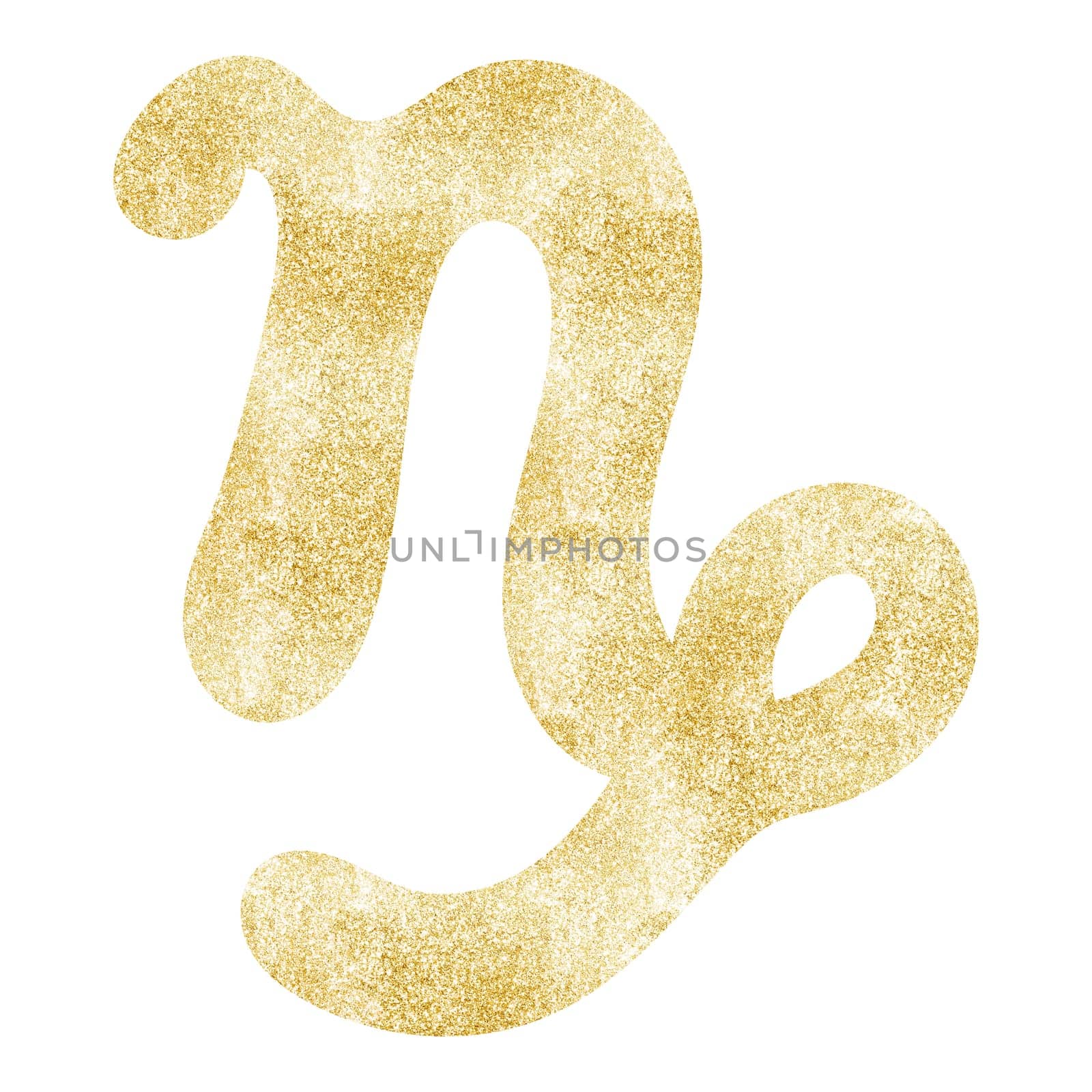 Gold capricorn zodiac symbol illustration. Simple capricorn zodiac icon. luxury, esoteric zodiac sign concept. Astrological calendar. Horoscope astrology. Fit for paranormal, tarot readers and astrologers