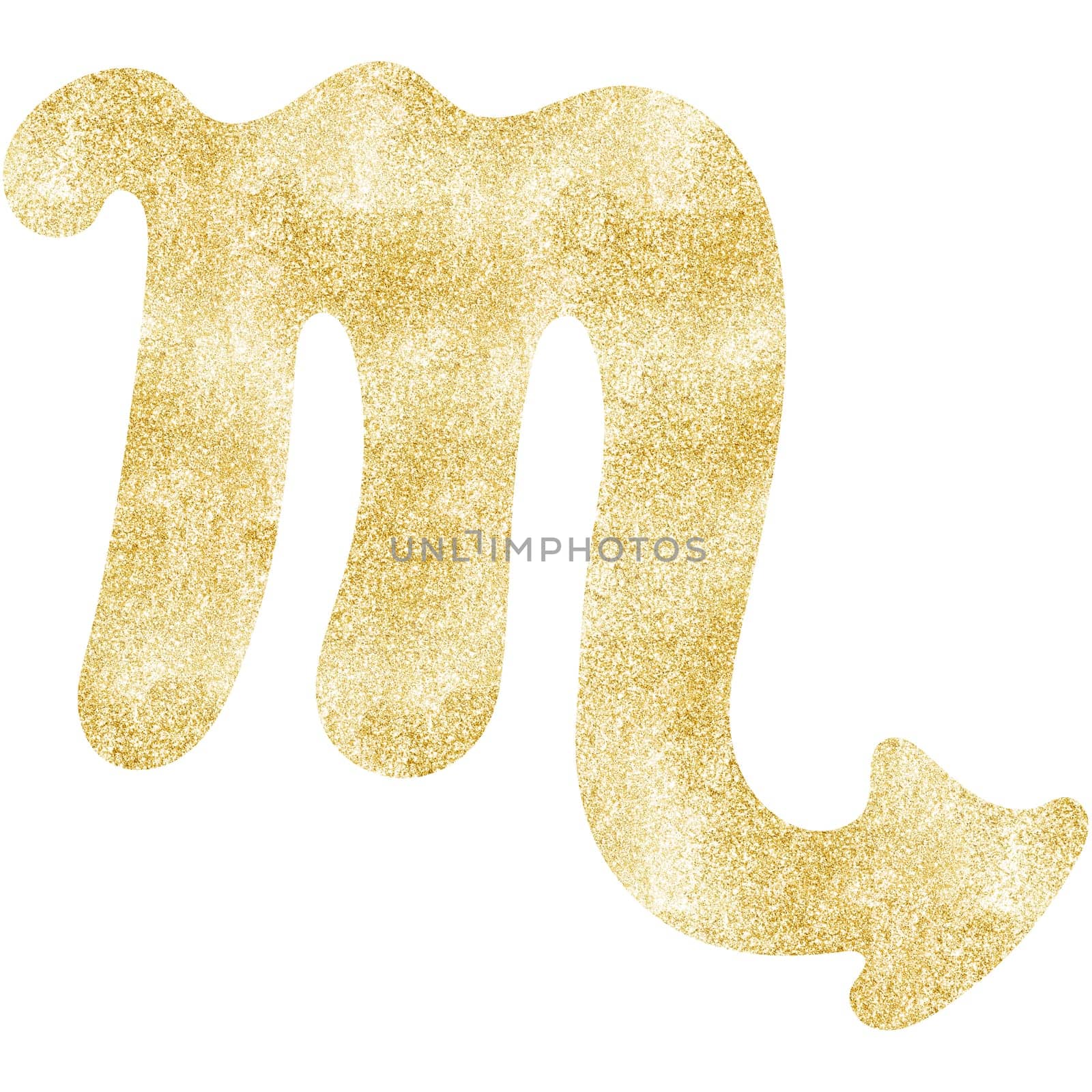 Gold scorpio zodiac symbol illustration. Simple scorpio zodiac icon. luxury, esoteric zodiac sign concept. Astrological calendar. Horoscope astrology. Fit for paranormal, tarot readers and astrologers.