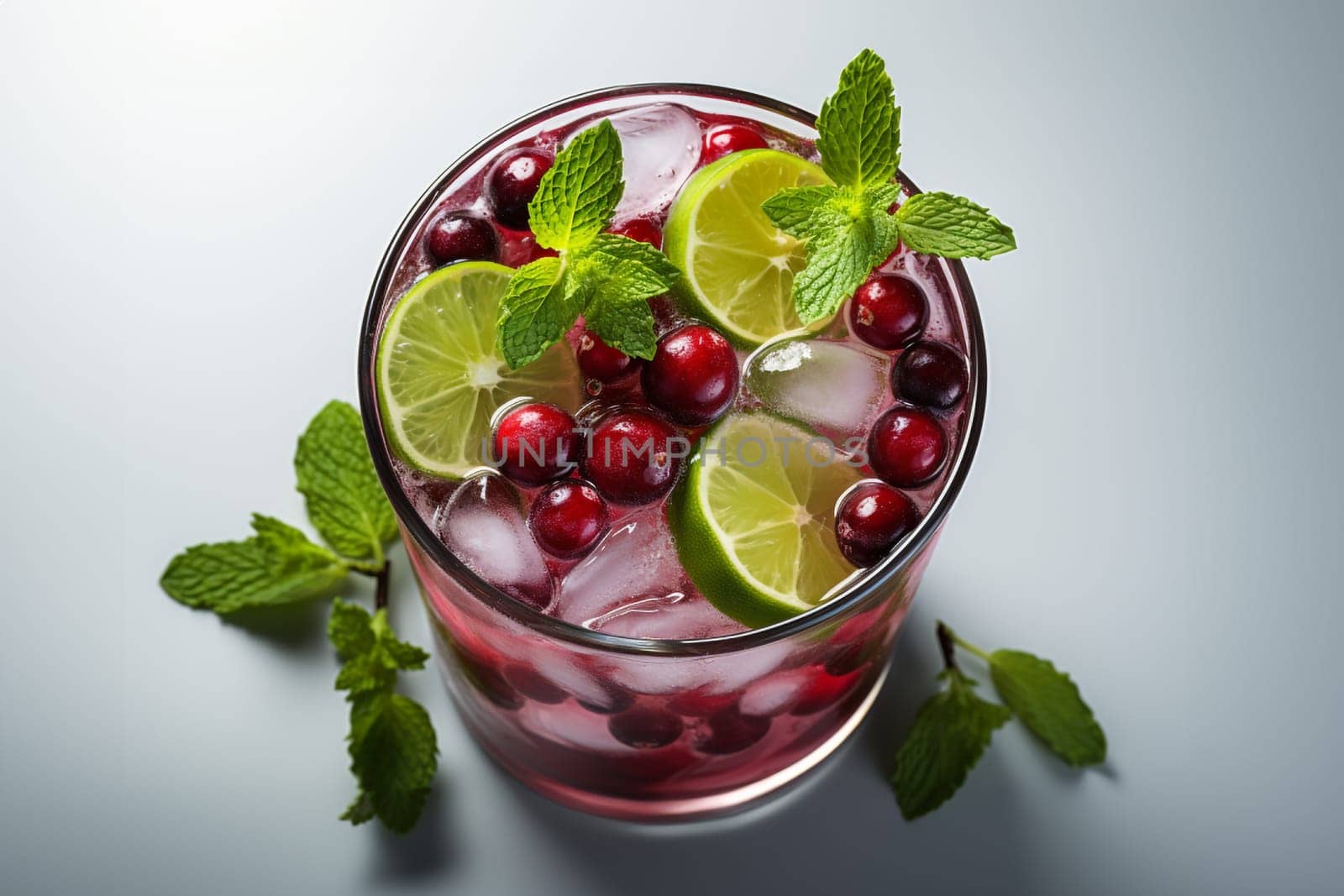 Cranberry Mule with vodka, ginger beer, cranberry juice, lime. Christmas cocktail idea.