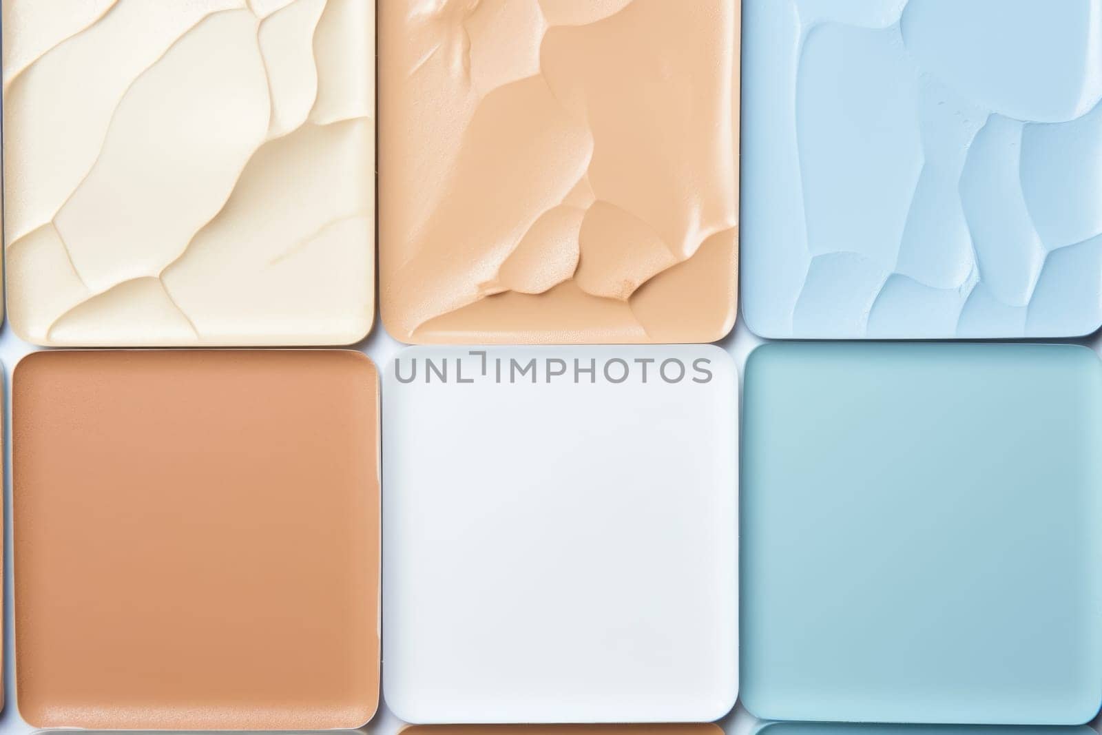 cosmetic smears and swatches cream texture on pastel background. AI Generated by Desperada