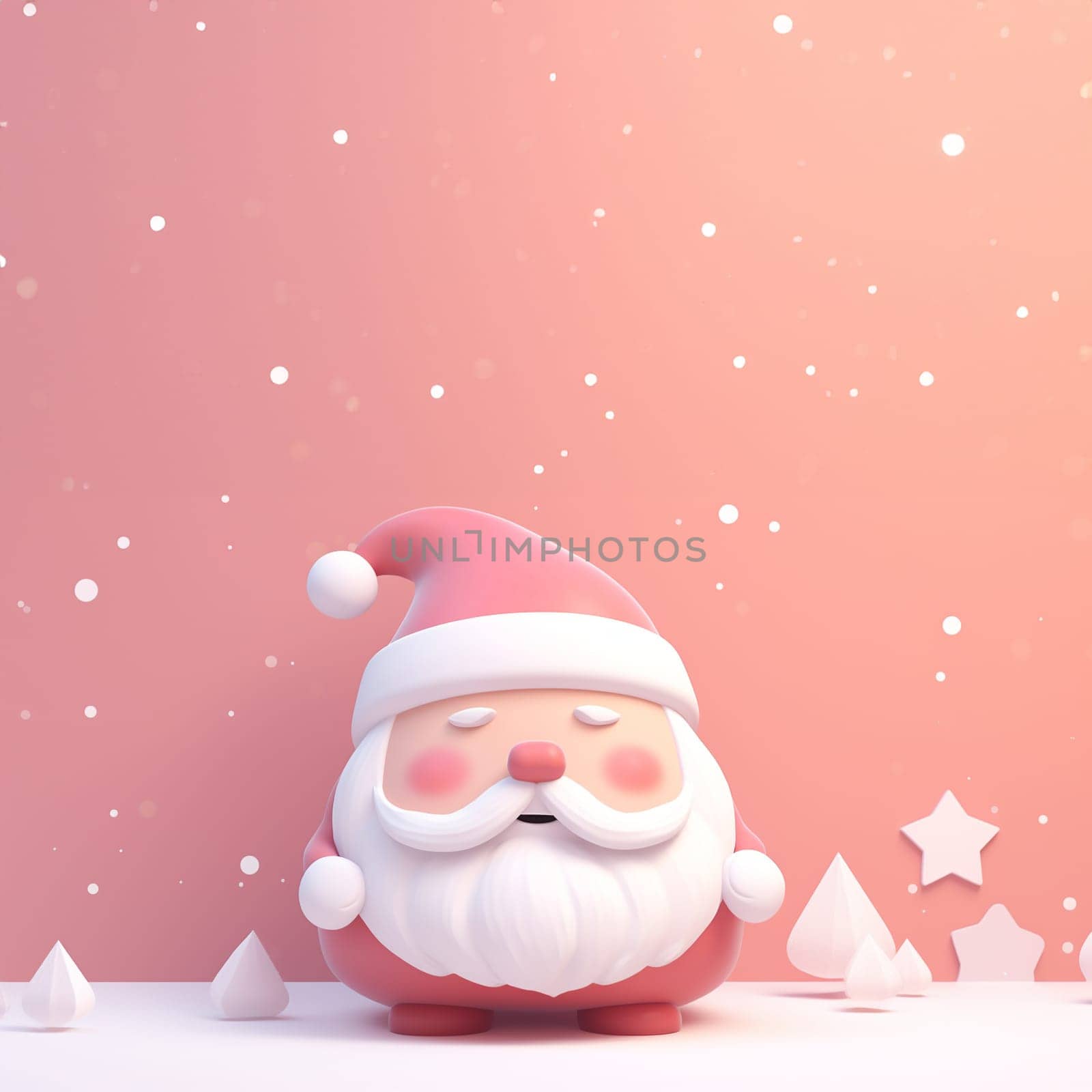 Cute Santa Claus cartoon pastel colored. Merry Christmas and Happy New Year. Realistic 3d cartoon Santa Claus with funny smile, with red bag of gifts. Xmas Holiday background. Greeting card, banner, web poster. illustration Copy space by Annebel146