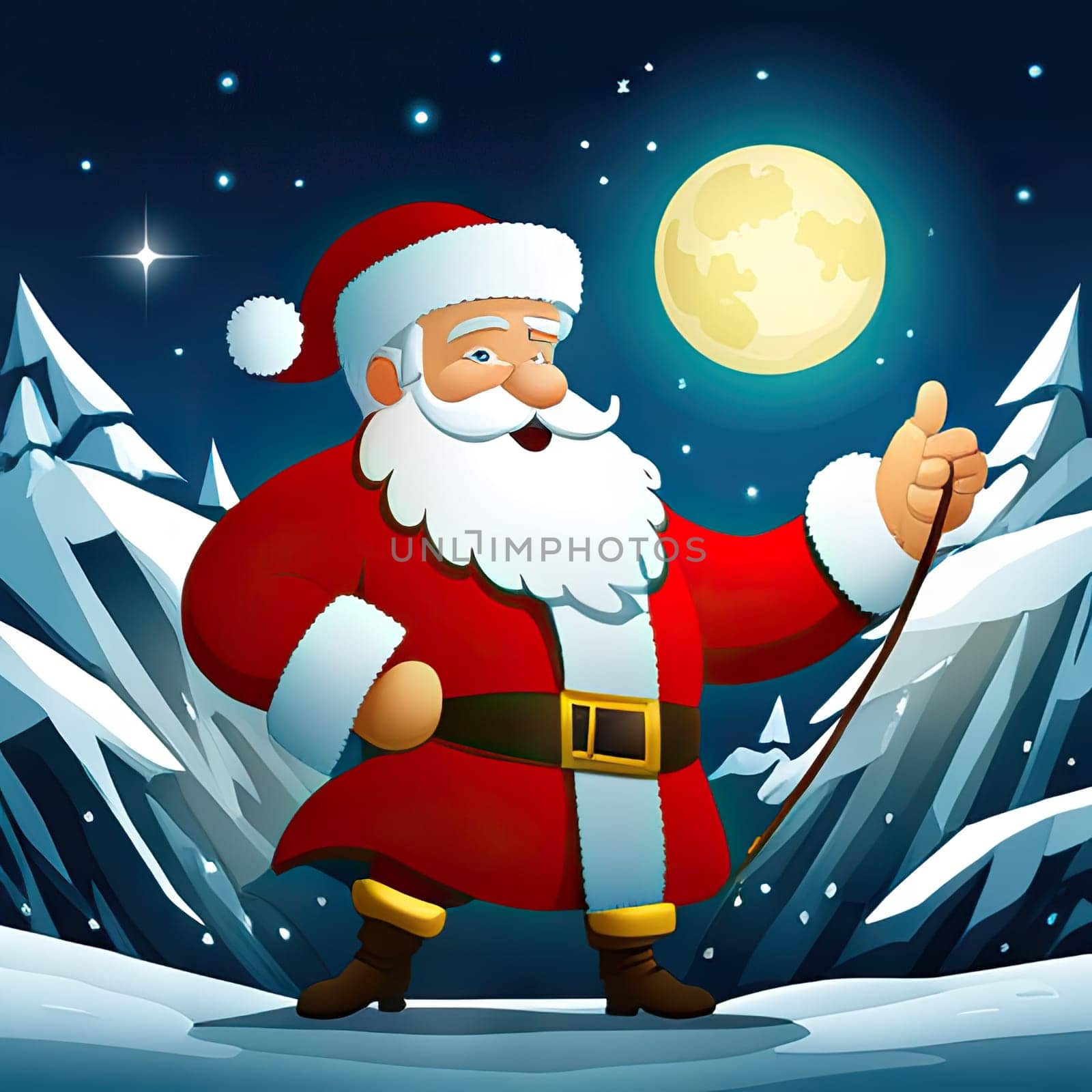 Merry Christmas and happy new year cartoon Illustration of Santa Claus Christmas banner