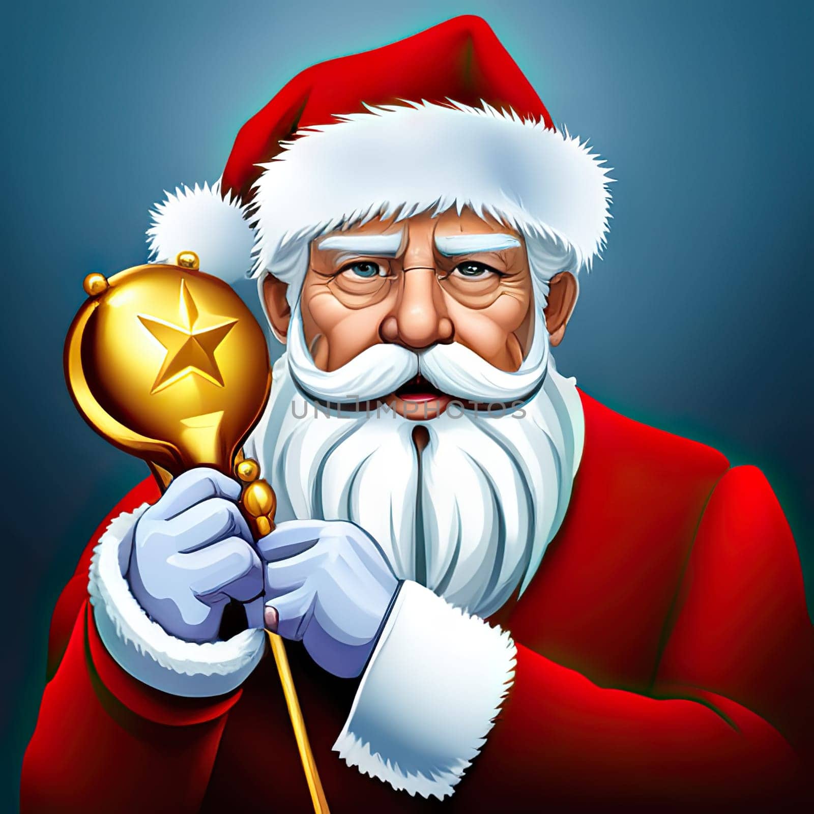 Merry Christmas and happy new year cartoon illustration of santa claus