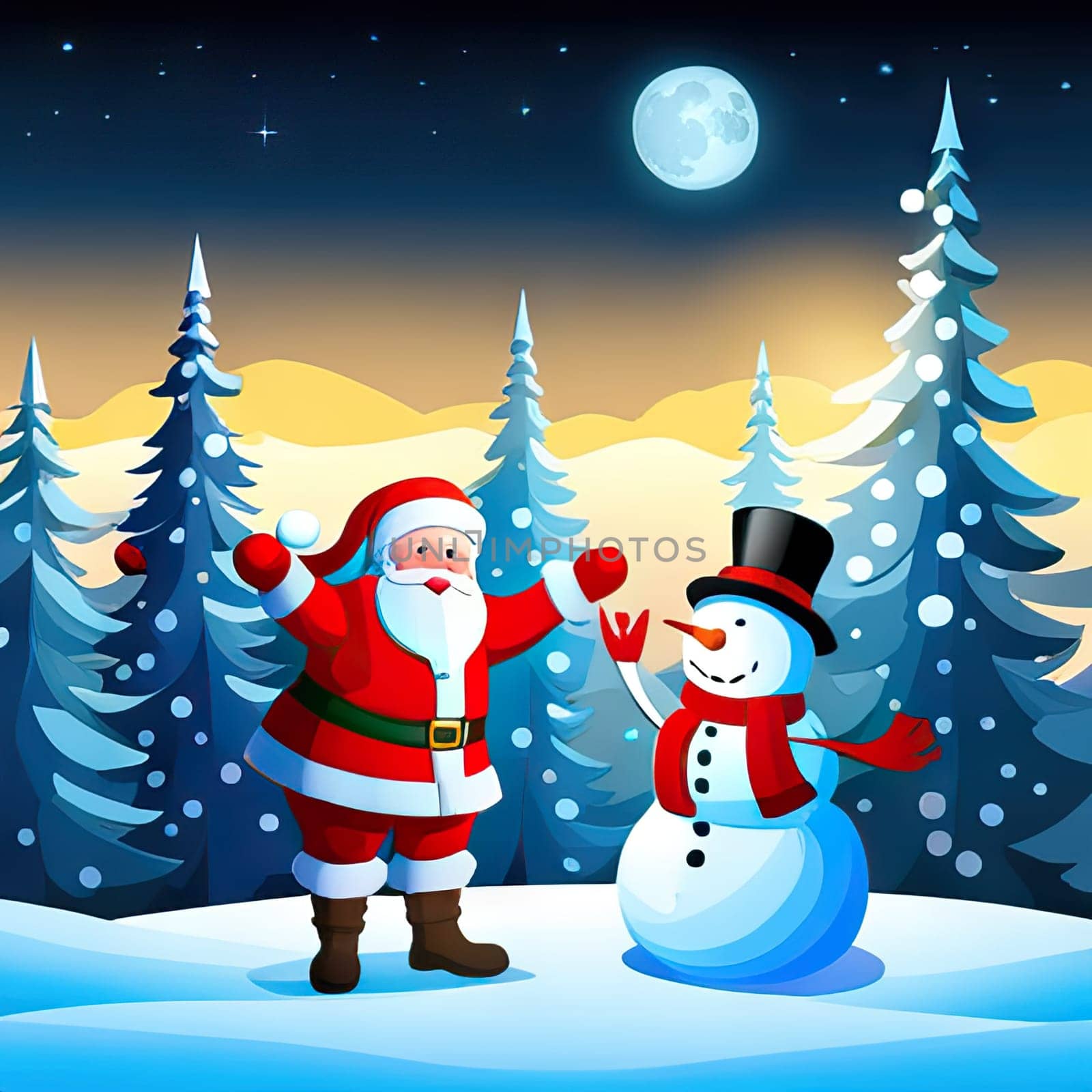 Merry Christmas and happy new year cartoon Illustration of Santa Claus Christmas banner