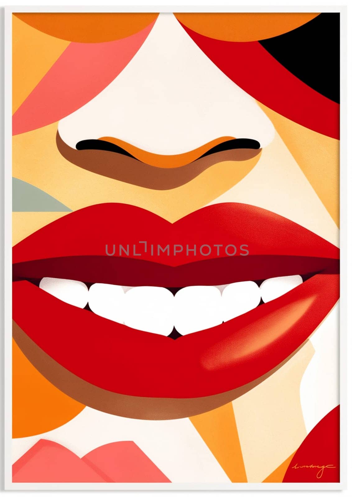 illustration woman lip lipstick toothpaste teeth red poster fashion pop icon. Generative AI. by Vichizh