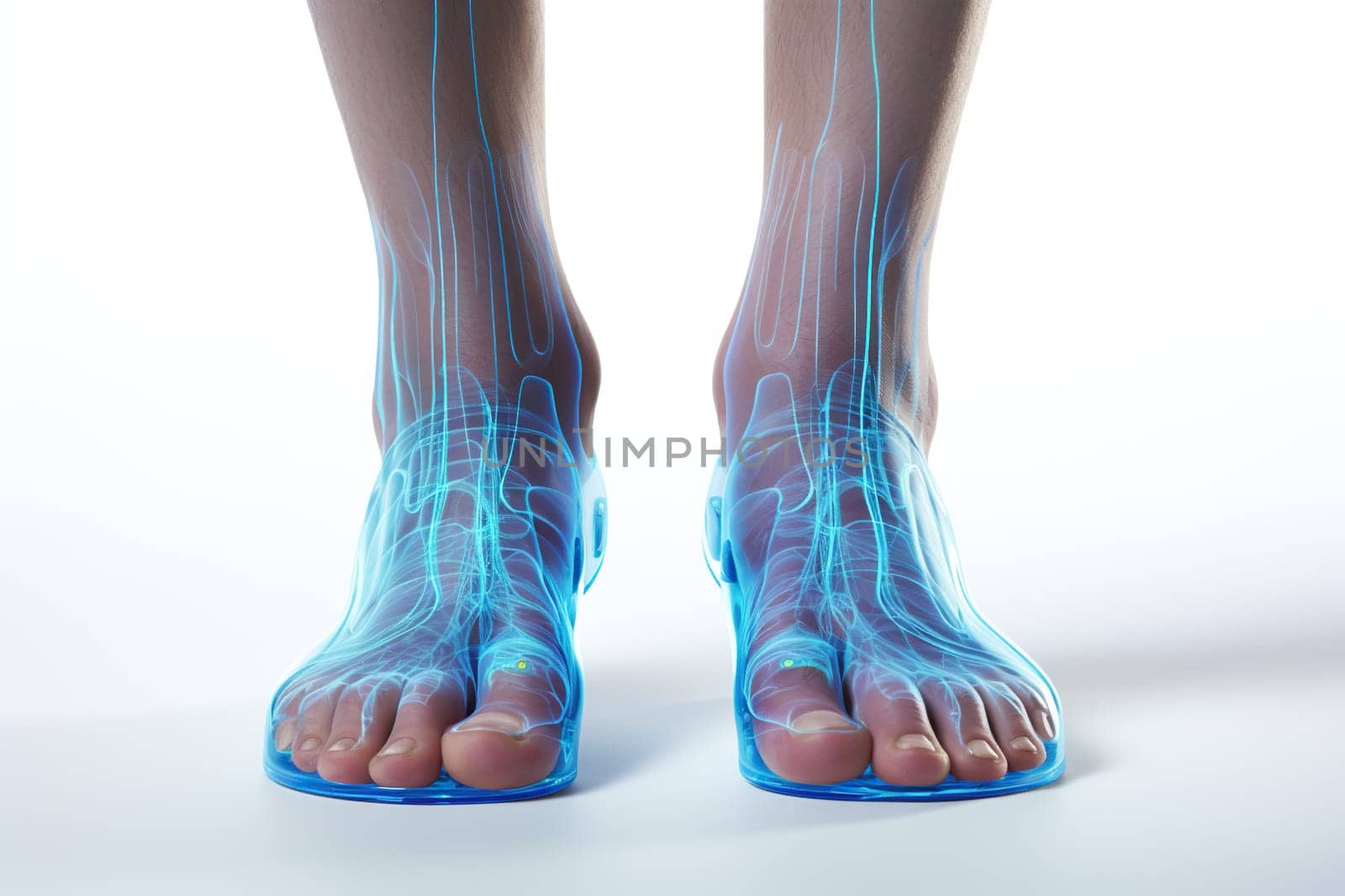 X-ray of a person's foots. The latest technologies in medicine, x-ray examination of bones and joints. Generative AI by Vovmar