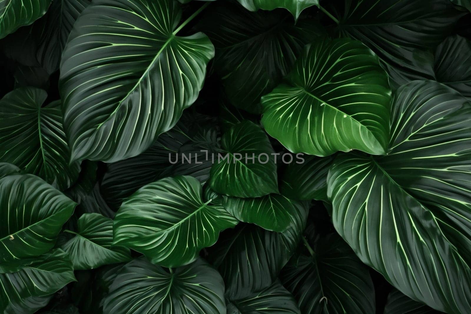 background exotic forest nature jungle natural illustration color tropic botany vintage palm green leaf bright abstract bush black tropical tree colourful. Generative AI.