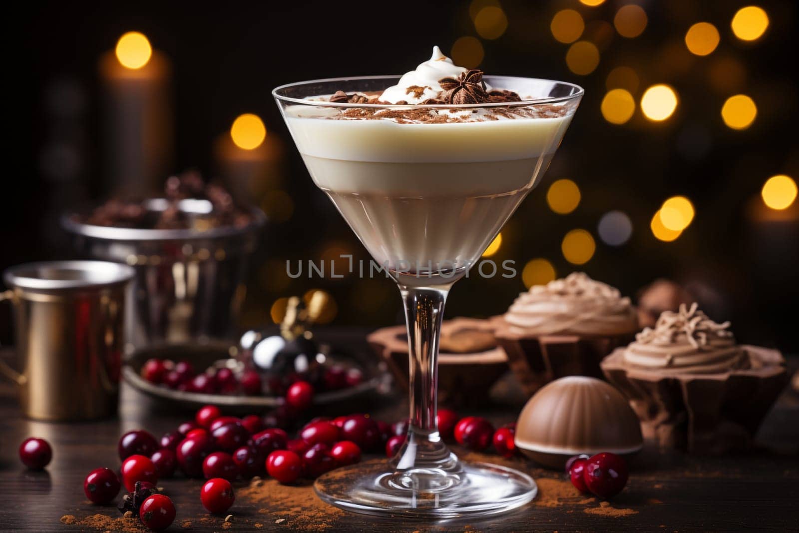 Creamy Eggnog Cinnamon Dessert Martini with Nutmeg by Ciorba