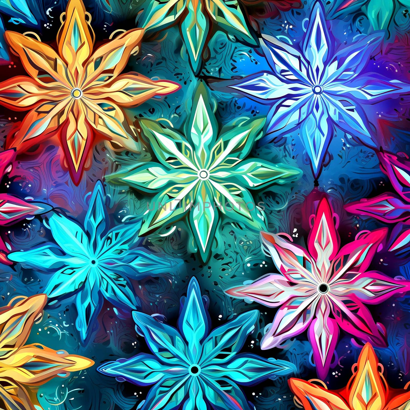 Christmas star patterns. AI Generated. by AndreyKENO