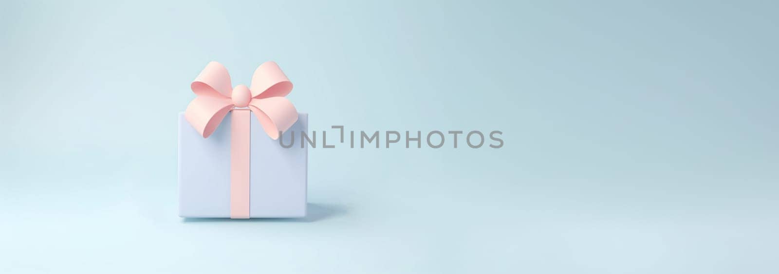 3d pastel closed gift box standing on the floor with pastel ribbon bow isolated on a light background. 3d render modern holiday surprise box. Realistic cute icon. Valentine,Birthday,present concept design by Annebel146