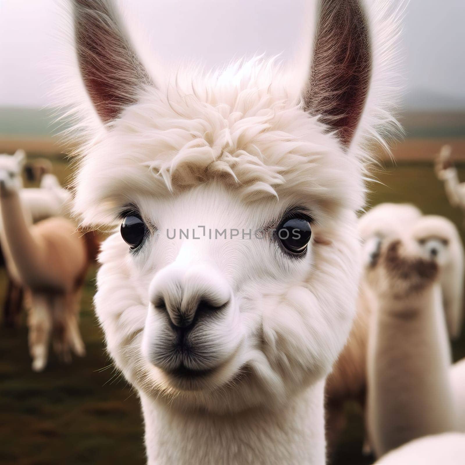 Interesting illustration with alpaca. Generative AI. High quality illustration