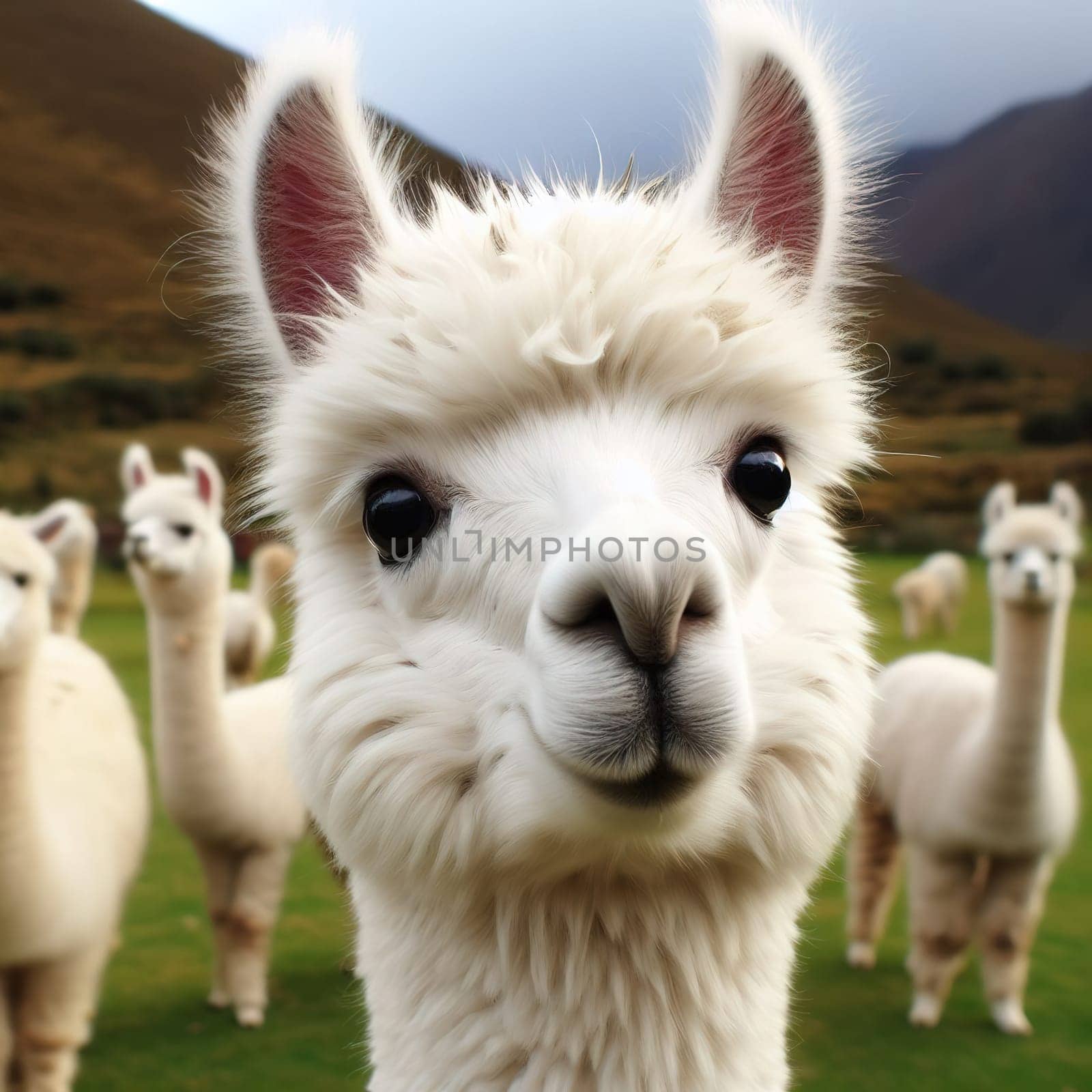 Interesting illustration with alpaca. Generative AI. High quality illustration