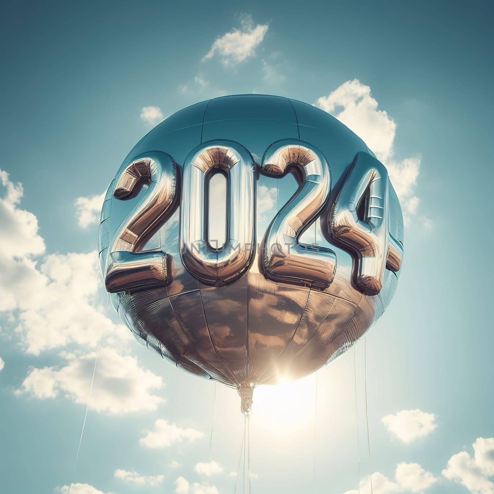 Interesting illustration on the theme of the new year 2024. Generative AI. High quality illustration