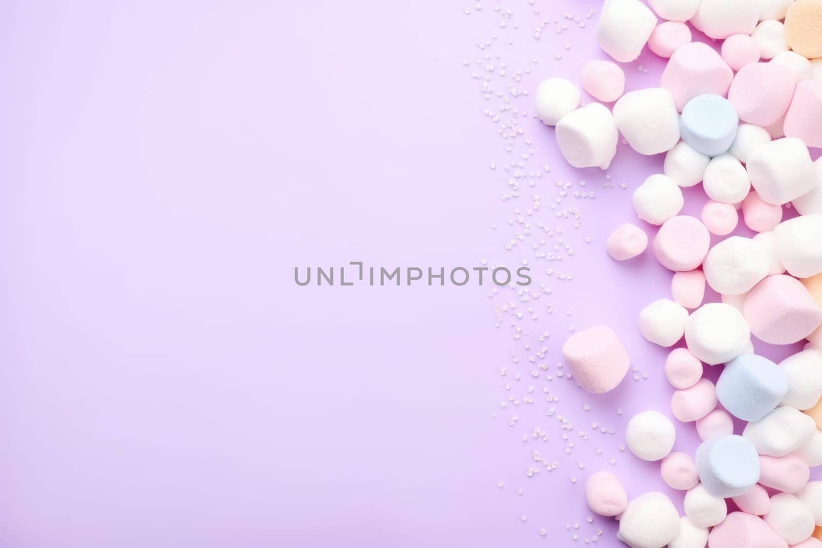 Set of various ice cream scoops in waffle cones isolated on purple. AI Generated