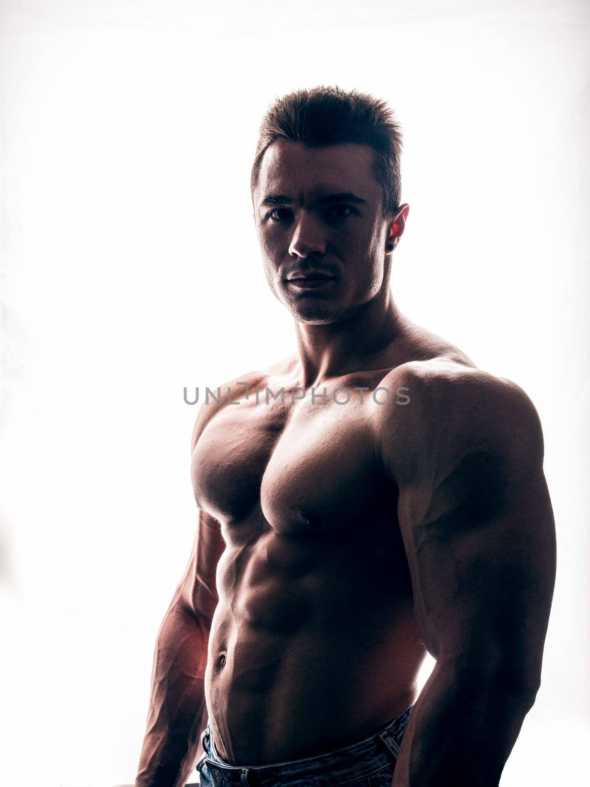 Muscles in Motion: Captivating Image of an Attractive, Shirtless Male Bodybuilder by artofphoto