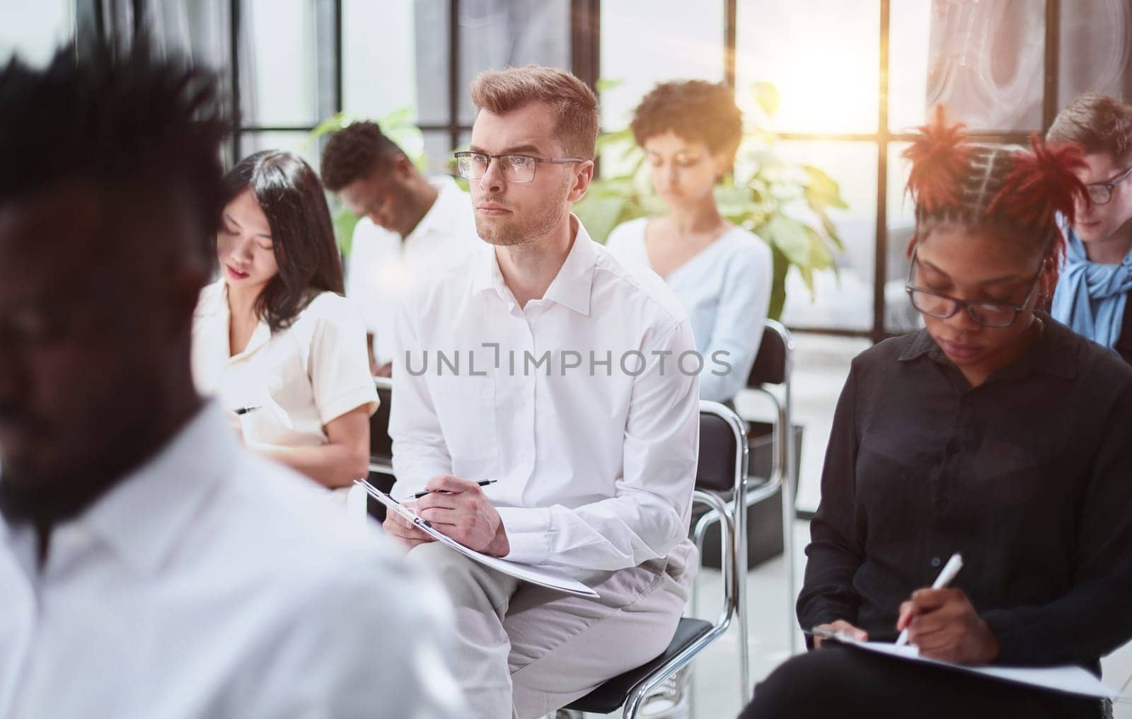 Business Meeting. Audience in the conference hall. Business and Entrepreneurship